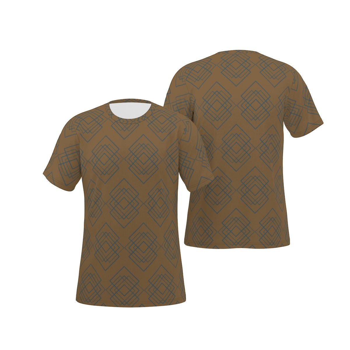 Blue Geometric Mocha T-shirt - Misfit Marketing Design Studios