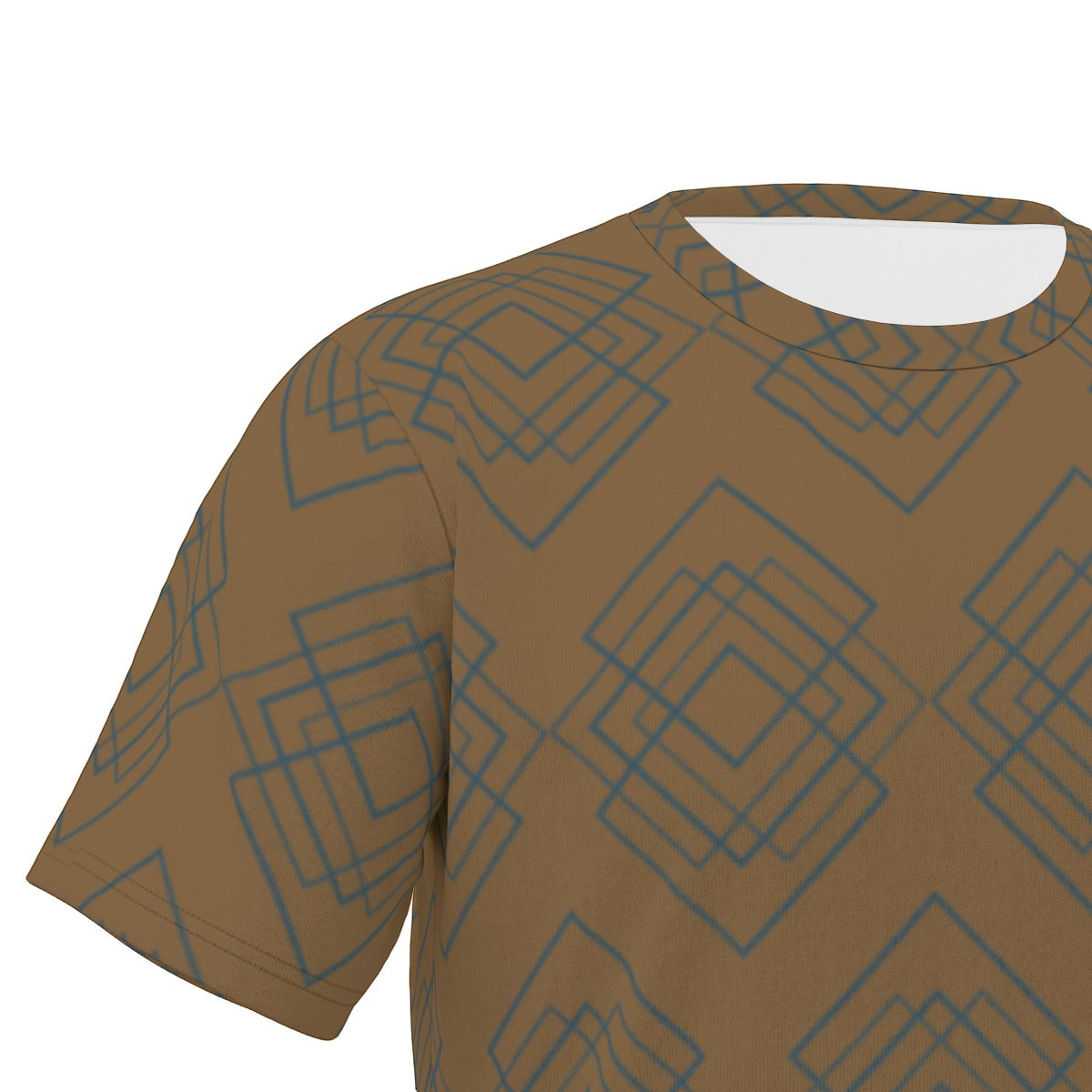 Blue Geometric Mocha T-shirt - Misfit Marketing Design Studios