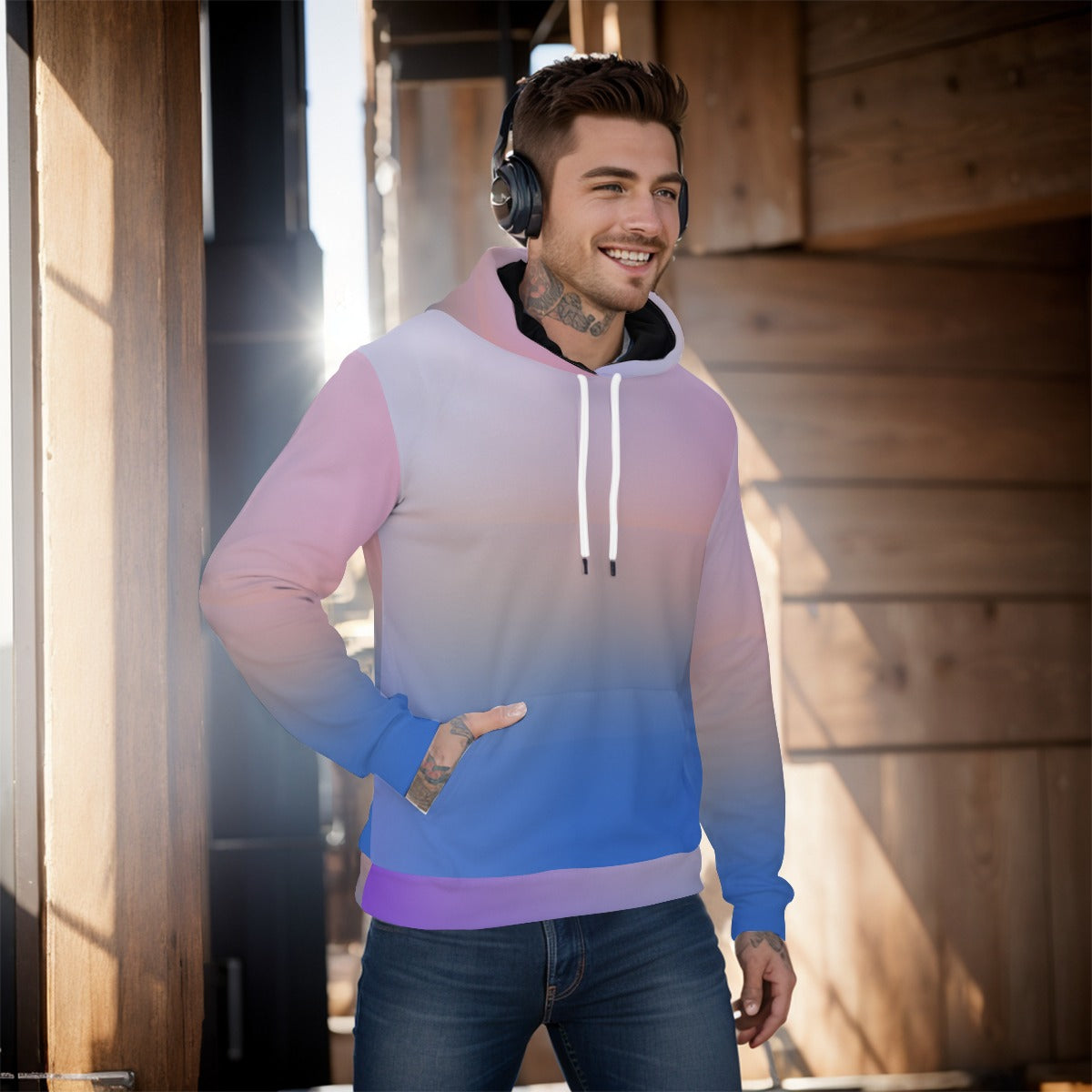 Pastel Fashion Mashup Men's Pullover Hoodie - Misfit Marketing Design Studios