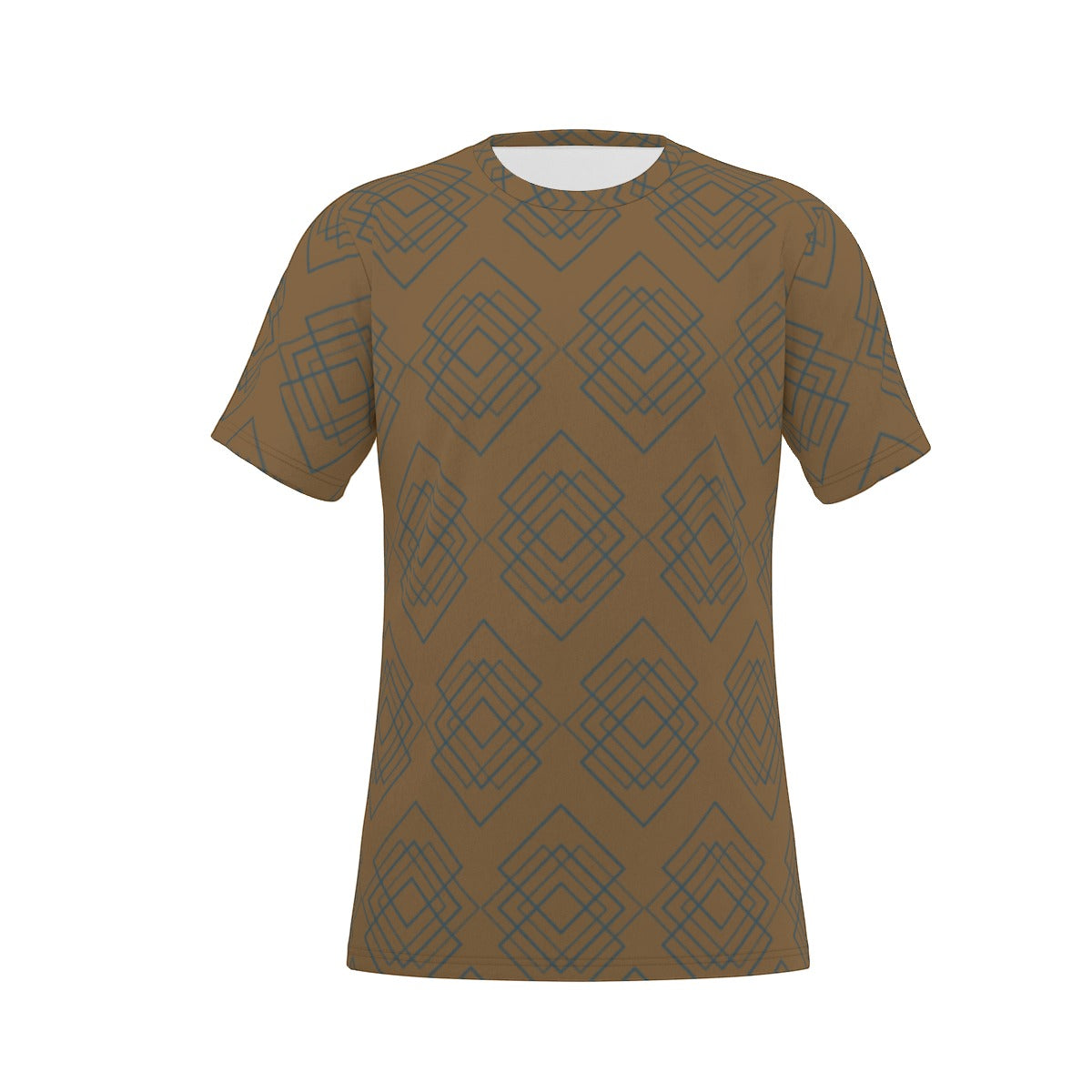 Blue Geometric Mocha T-shirt - Misfit Marketing Design Studios