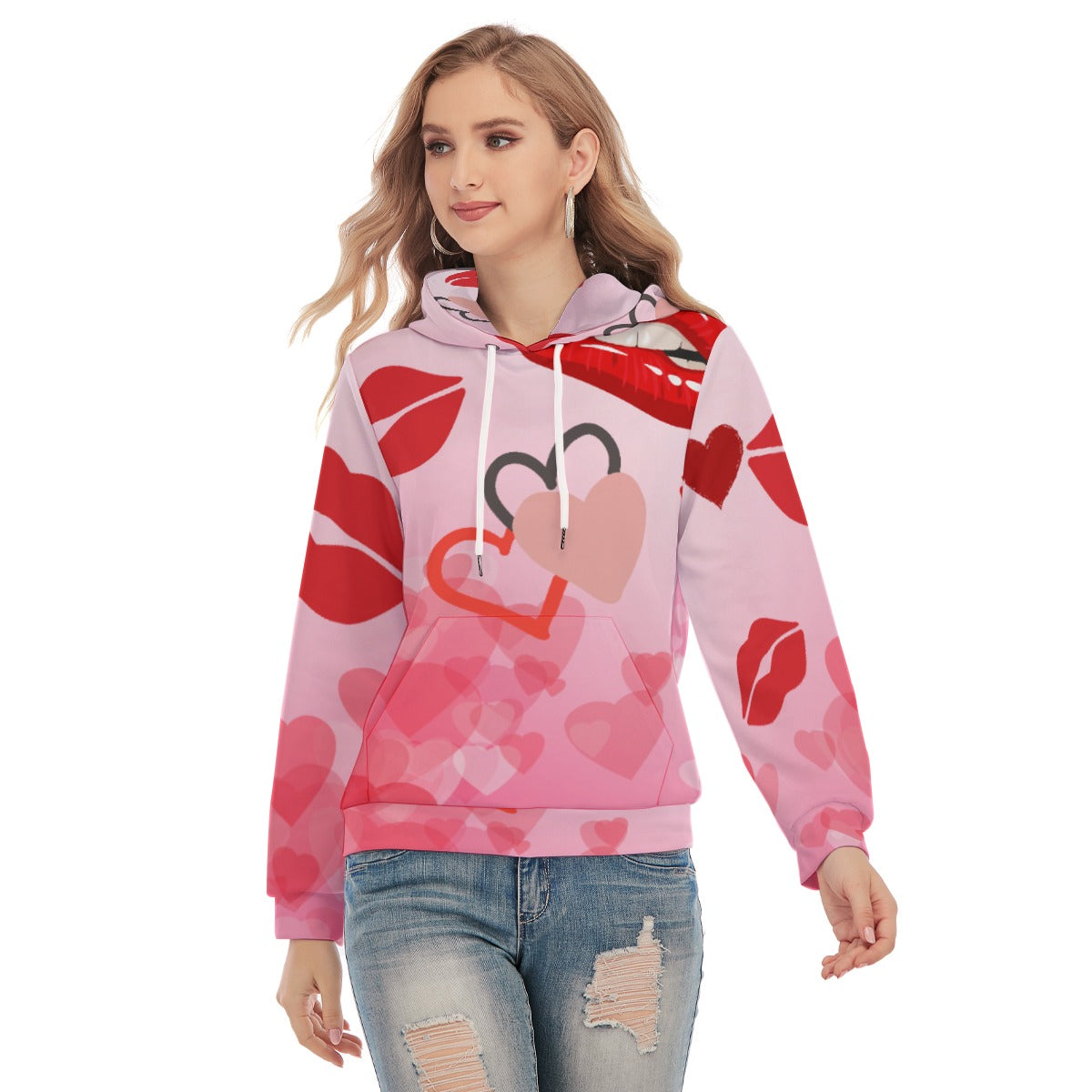 Womens Quick Kisses Slim Pullover Hoodie - Stylish and Comfortable for Everyday Wear - Misfit Marketing Design Studios