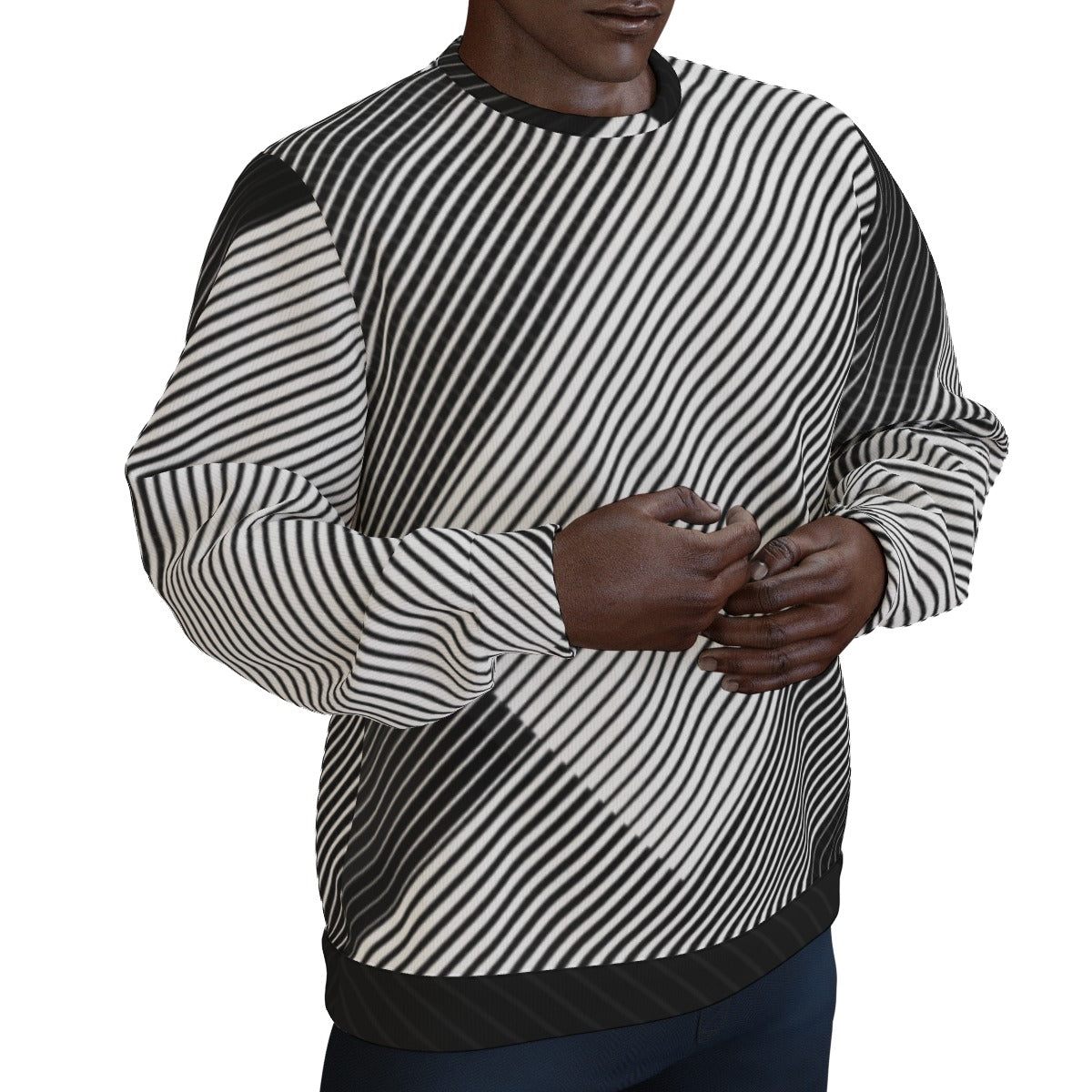 Mens Black and White Winter Fashion Sweater - Stay Stylish and Warm All Season Long - Misfit Marketing Design Studios