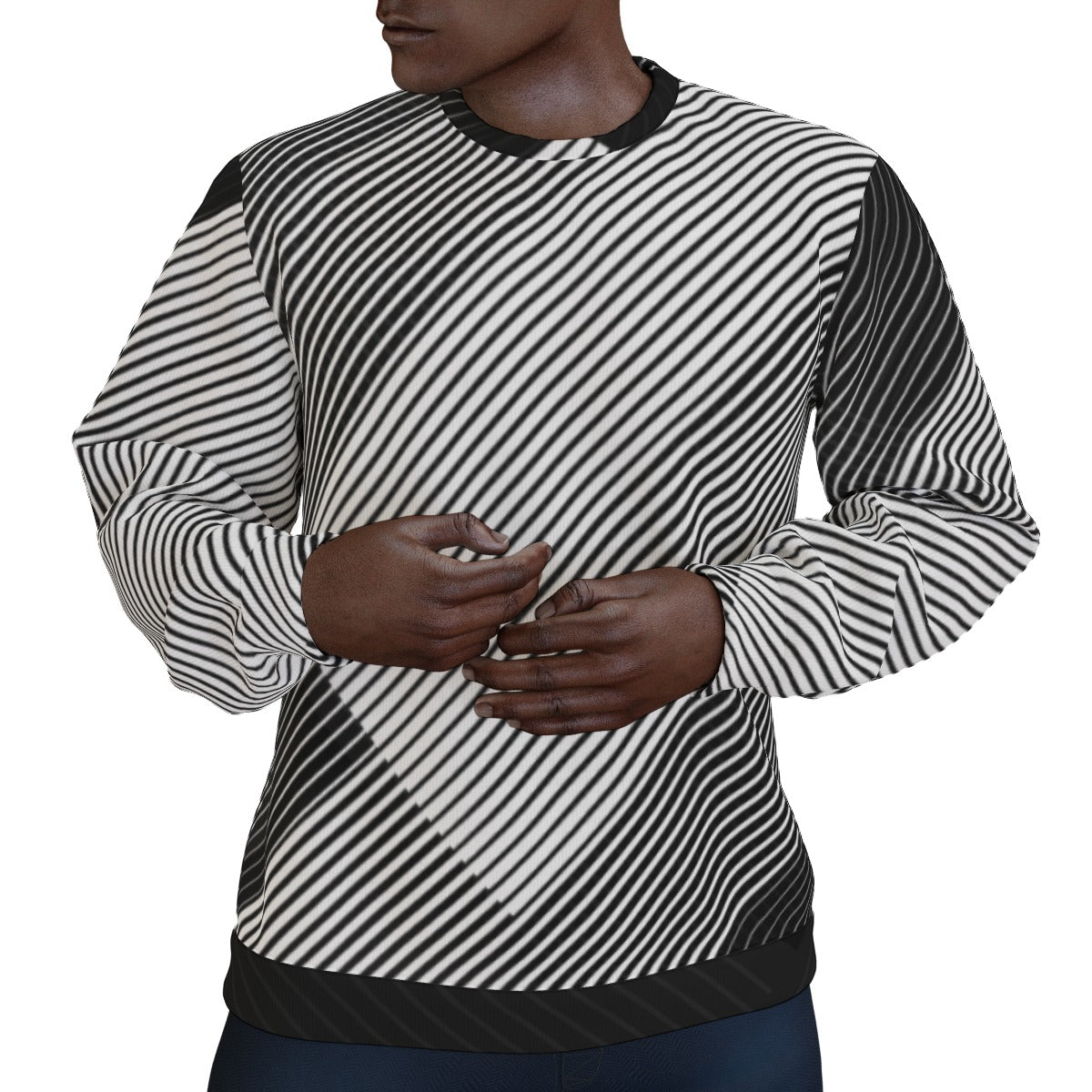 Mens Black and White Winter Fashion Sweater - Stay Stylish and Warm All Season Long - Misfit Marketing Design Studios