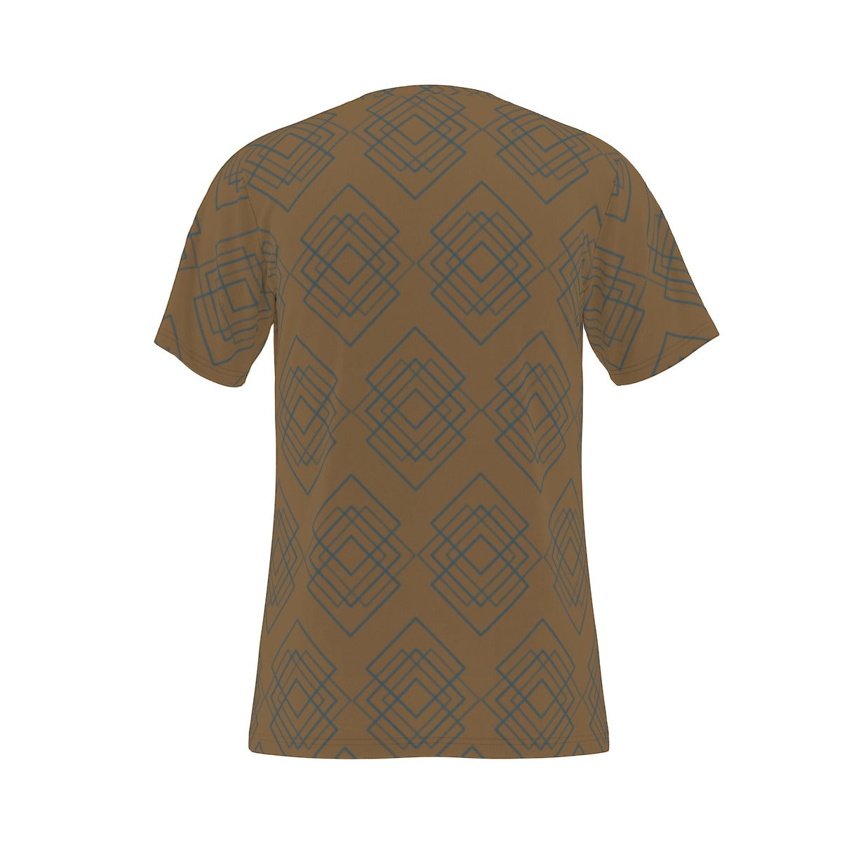 Blue Geometric Mocha T-shirt - Misfit Marketing Design Studios