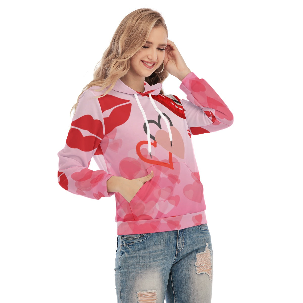 Womens Quick Kisses Slim Pullover Hoodie - Stylish and Comfortable for Everyday Wear - Misfit Marketing Design Studios