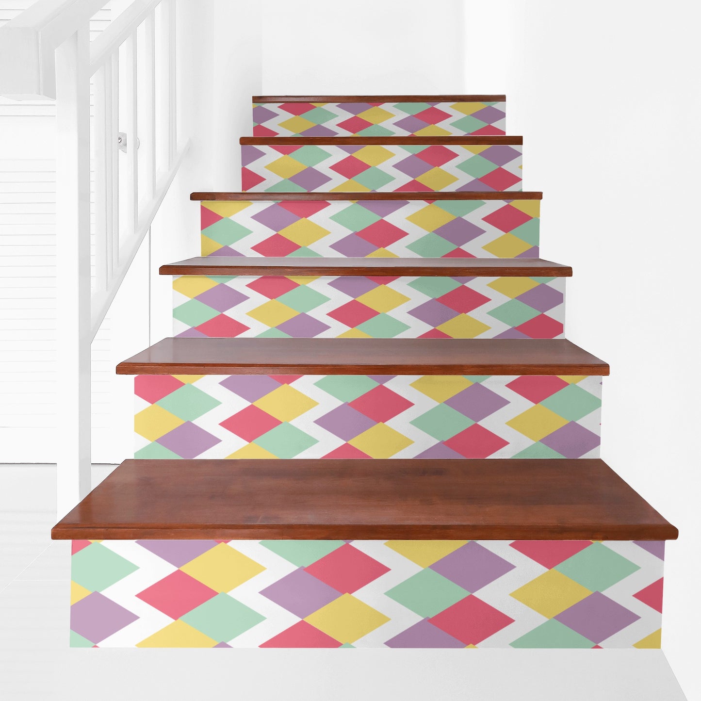 Multi-colored Pattern Stair Riser Decals - Misfit Marketing Designs