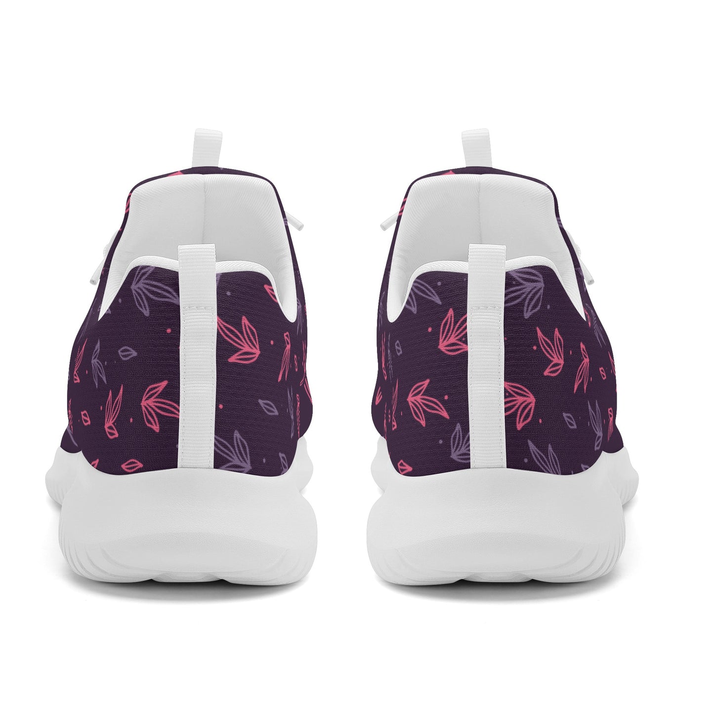 Dark Purple Leaves Lace Up Running Shoes - Misfit Marketing Designs