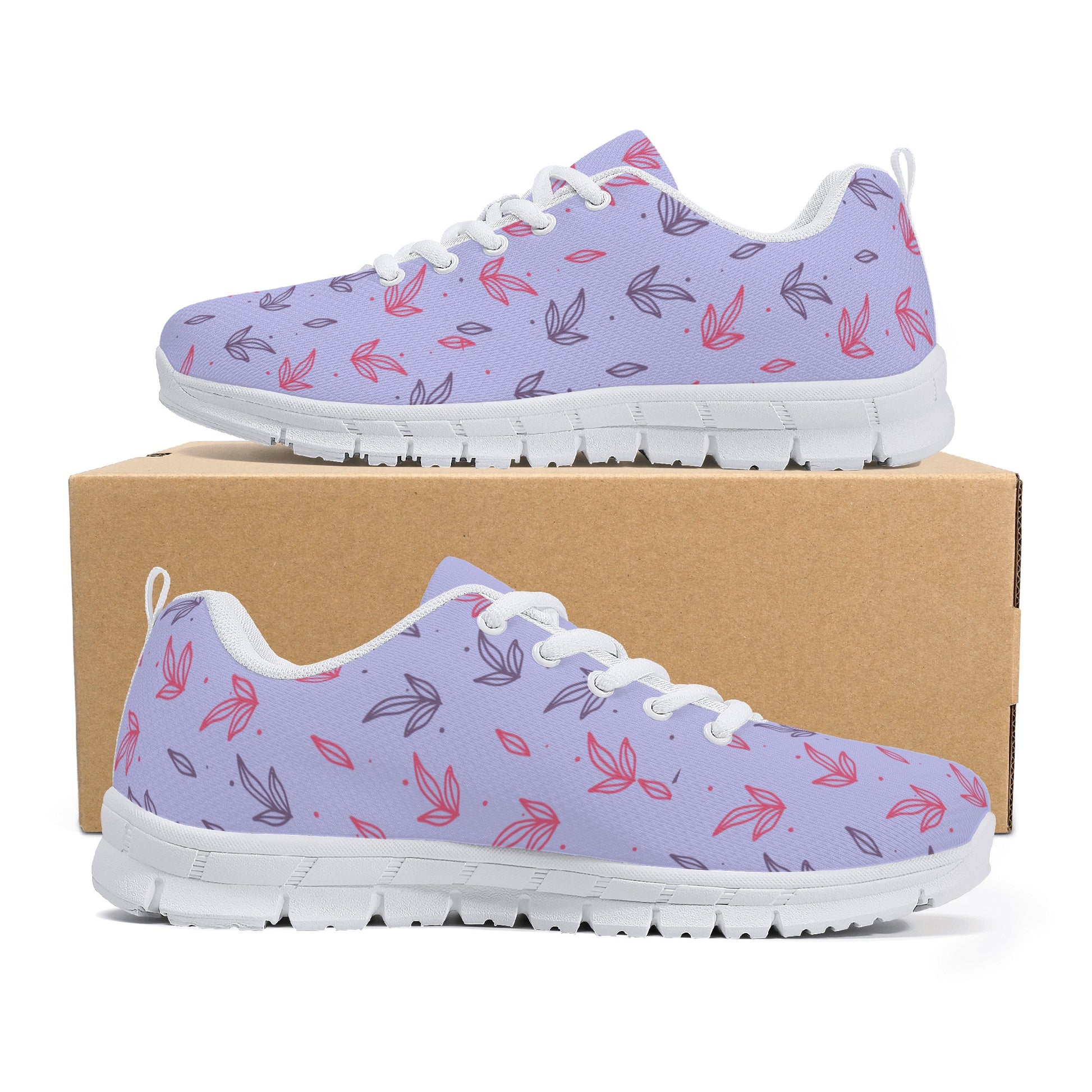 Lavender Leaves Running Shoes - Misfit Marketing Designs