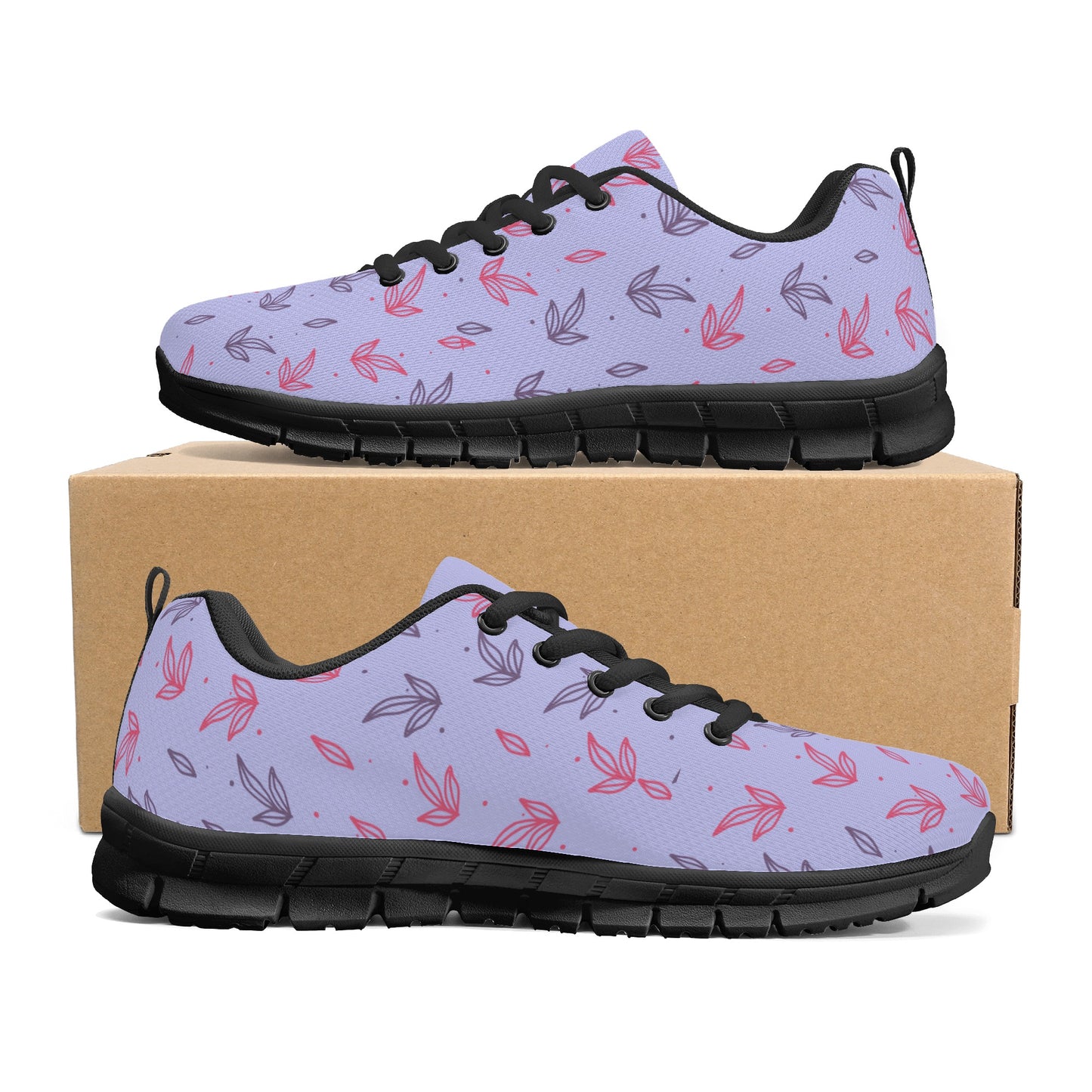 Lavender Leaves Running Shoes - Misfit Marketing Designs