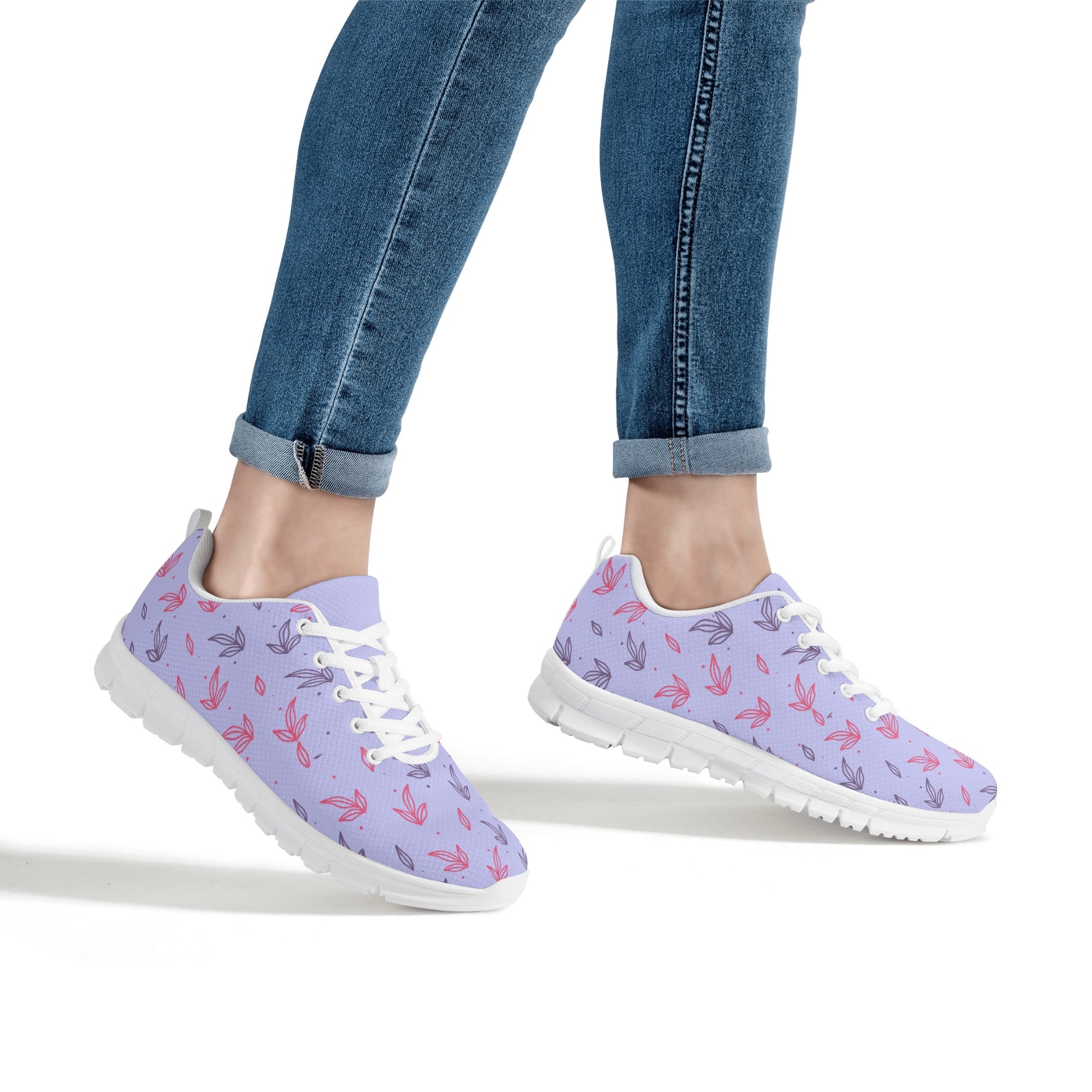 Lavender Leaves Running Shoes - Misfit Marketing Designs