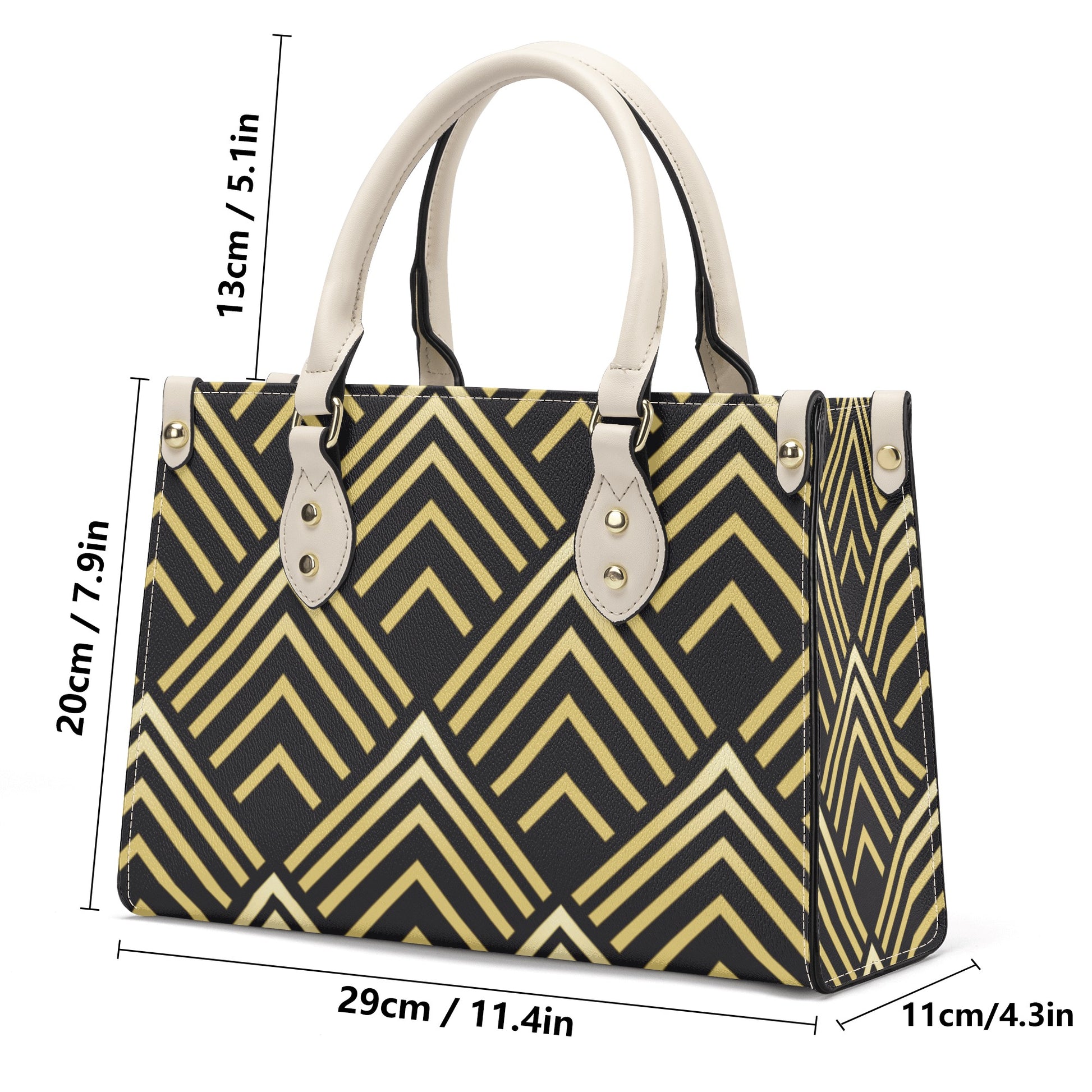 Gold Chevron Leather Bag - Misfit Marketing Designs