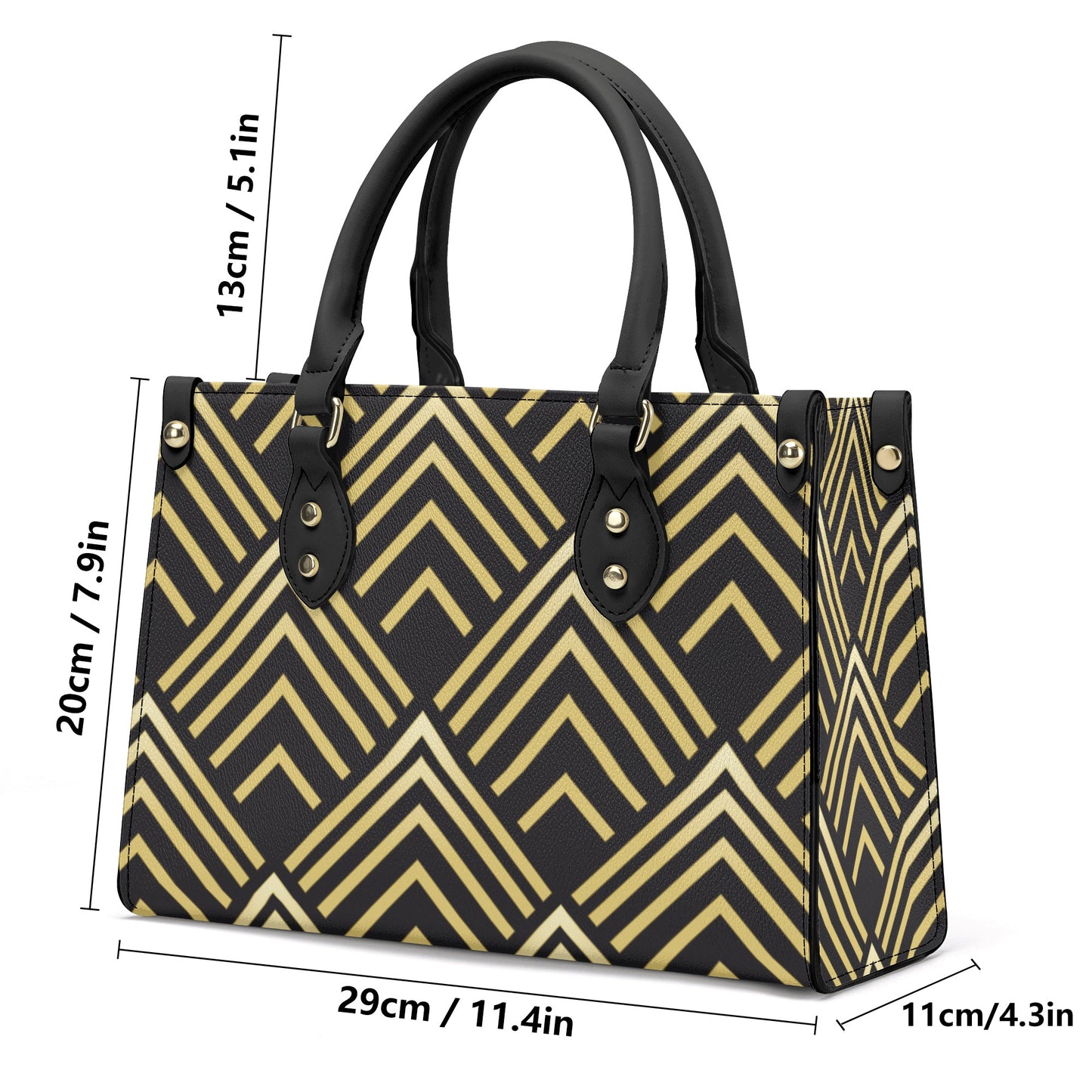 Gold Chevron Leather Bag - Misfit Marketing Designs