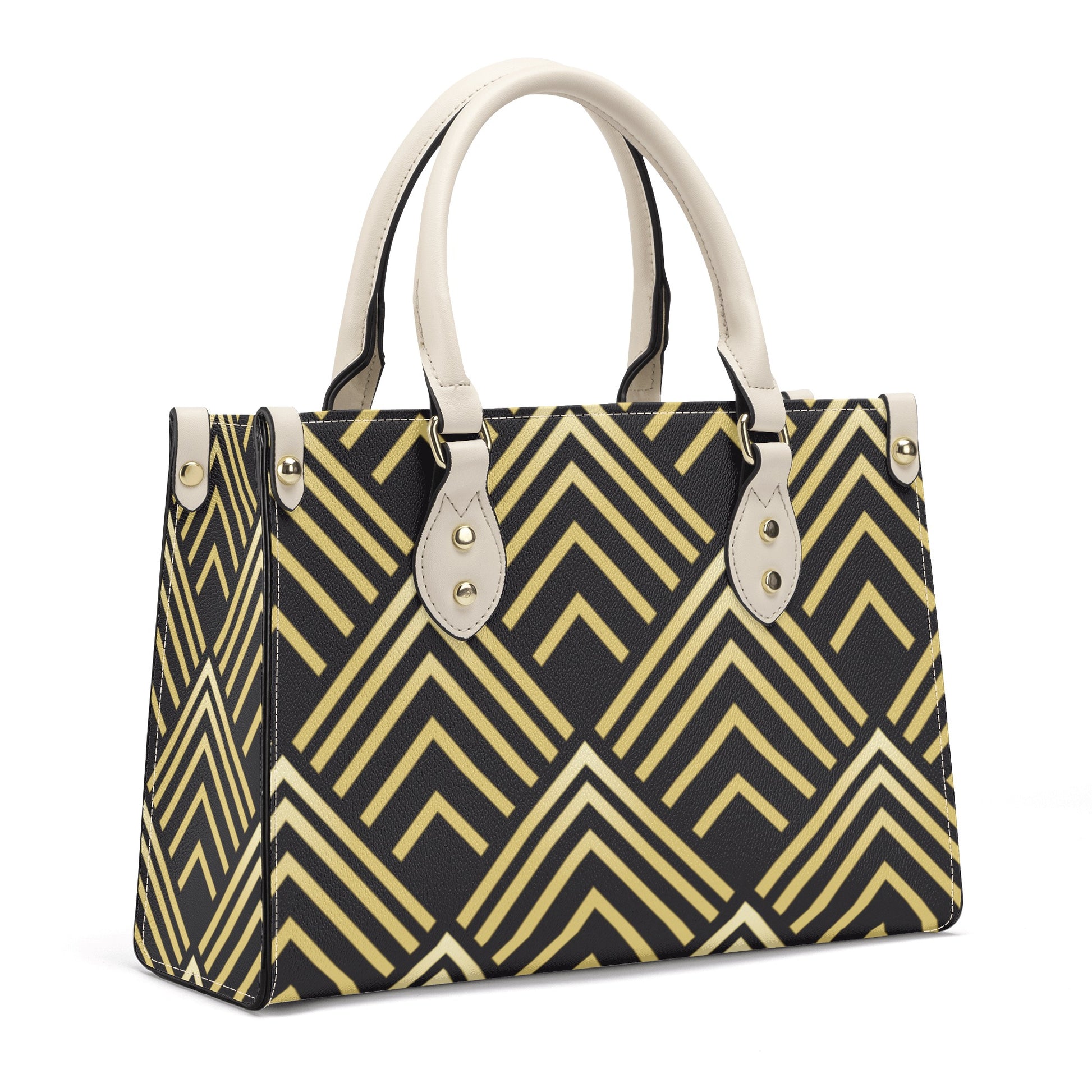 Gold Chevron Leather Bag - Misfit Marketing Designs