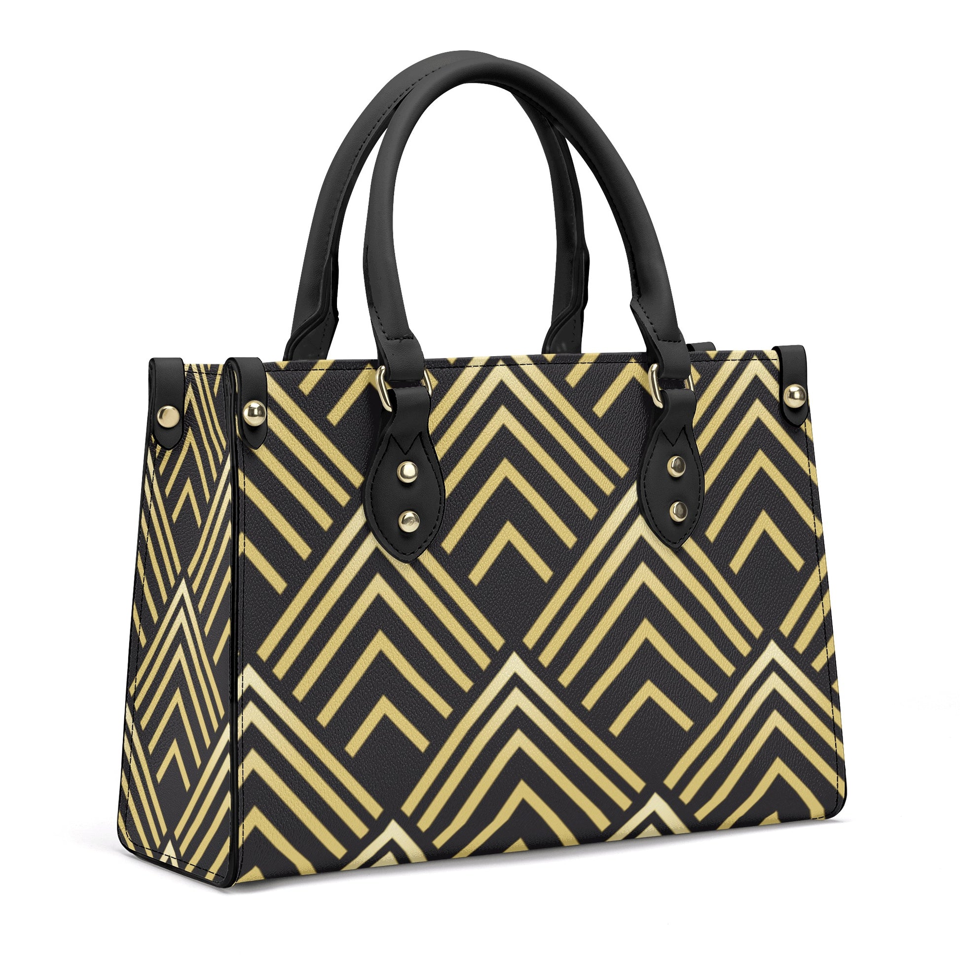 Gold Chevron Leather Bag - Misfit Marketing Designs