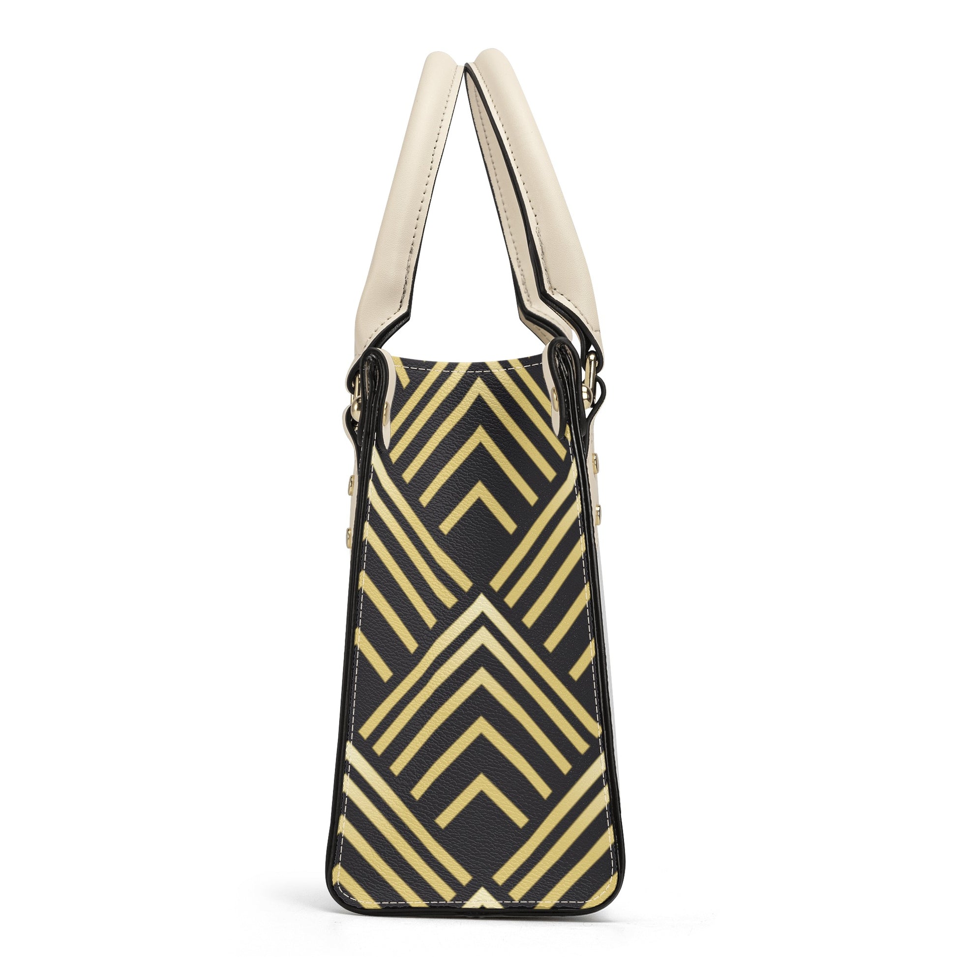 Gold Chevron Leather Bag - Misfit Marketing Designs