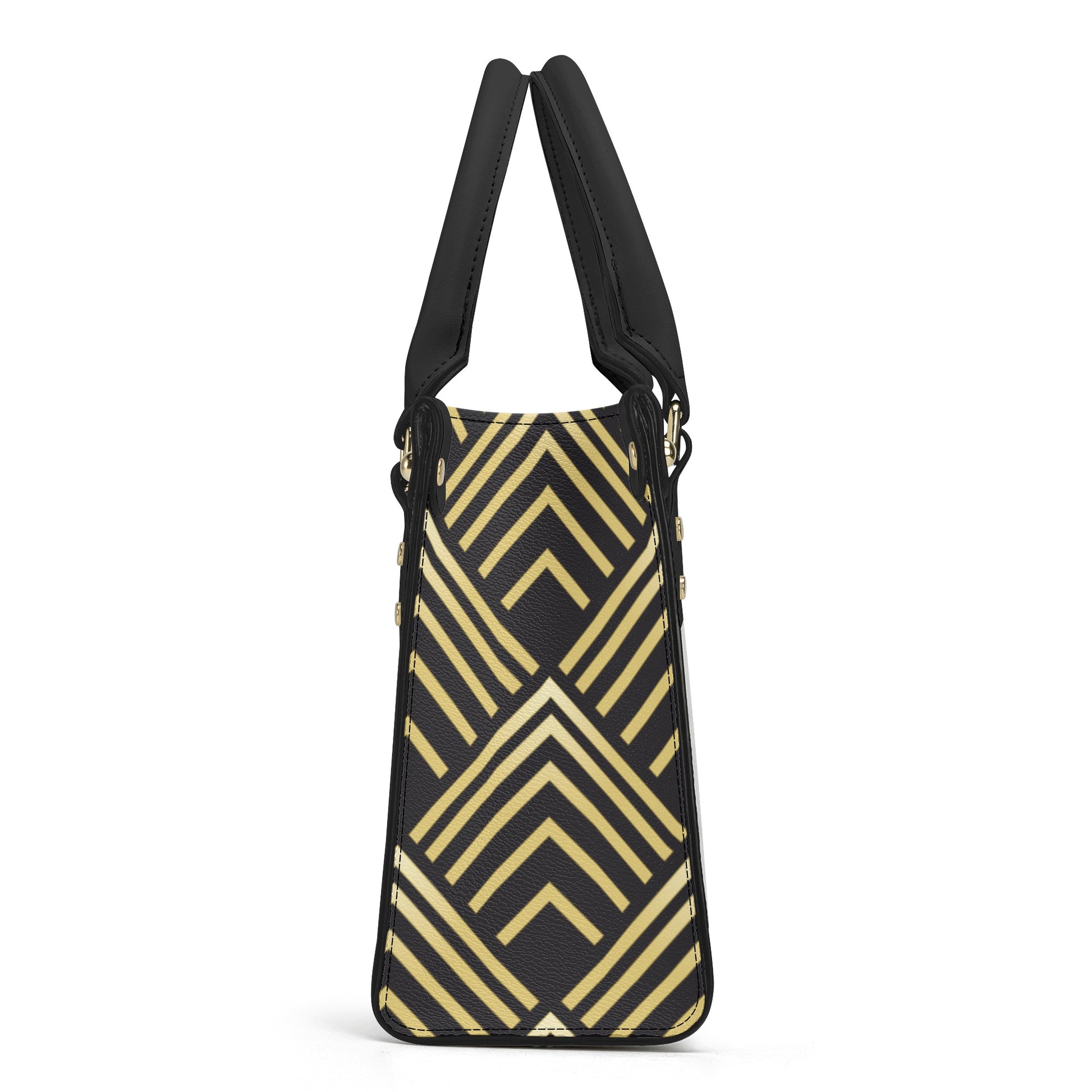 Gold Chevron Leather Bag - Misfit Marketing Designs