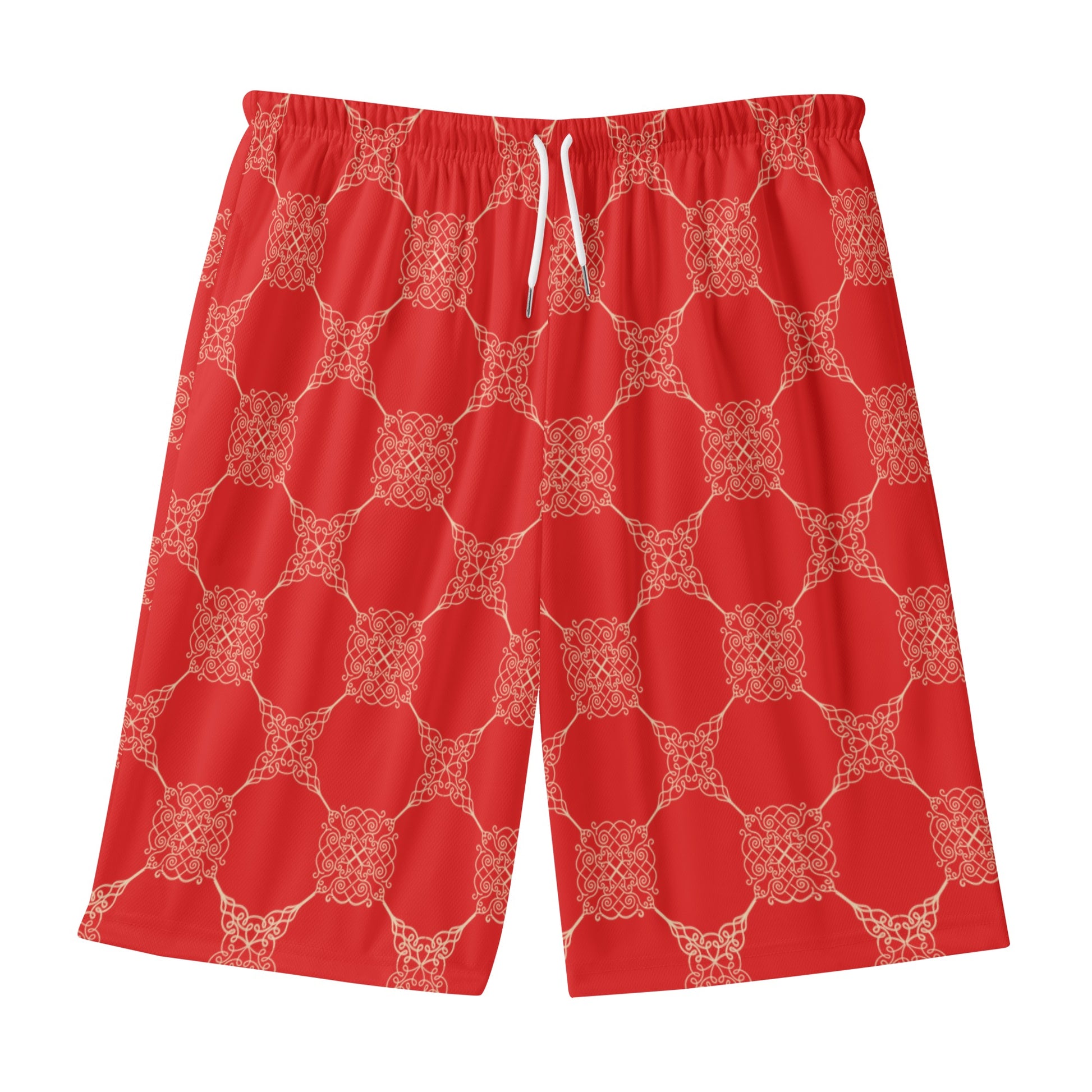 Men's Lightweight Red Beach Shorts - Misfit Marketing Designs