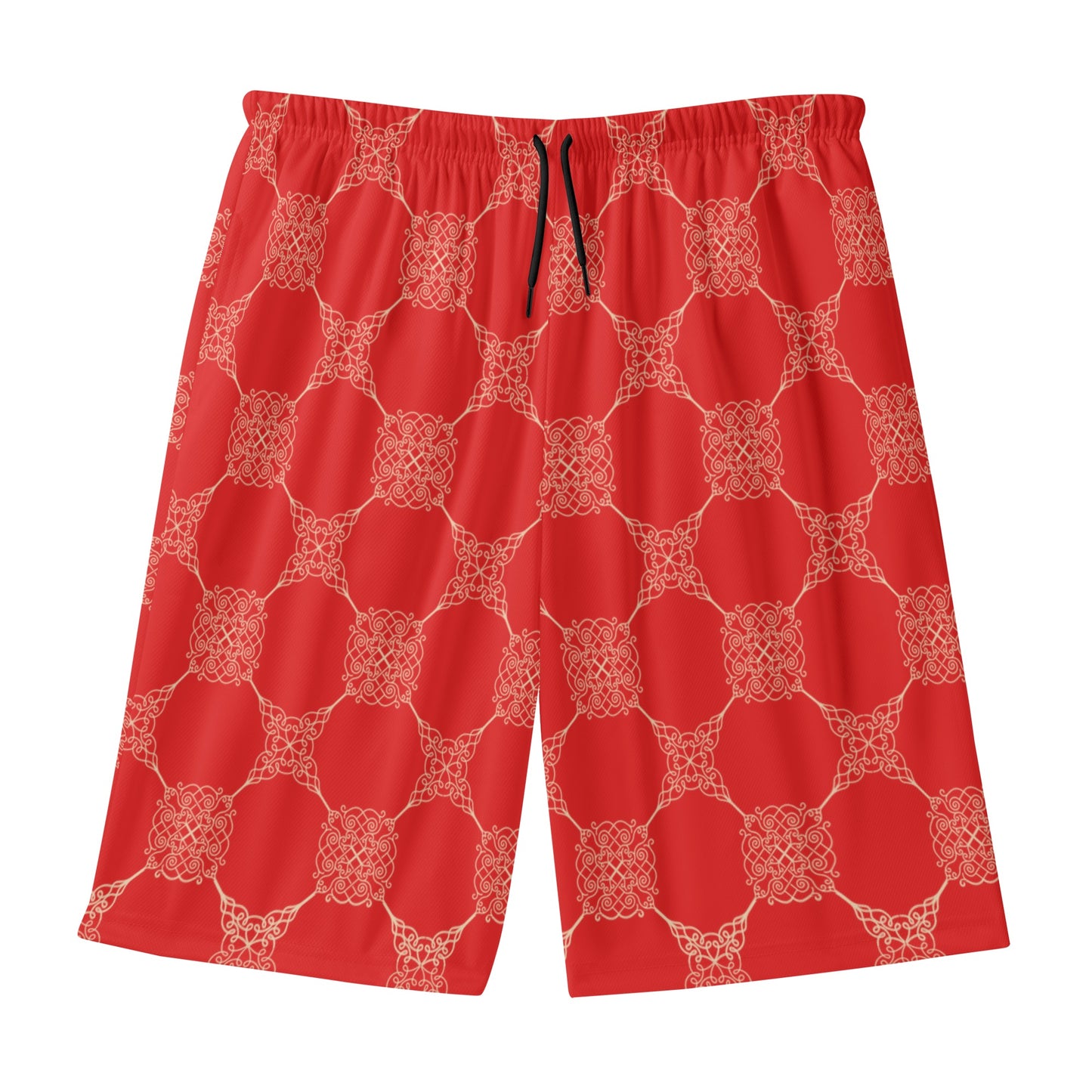 Men's Lightweight Red Beach Shorts - Misfit Marketing Designs