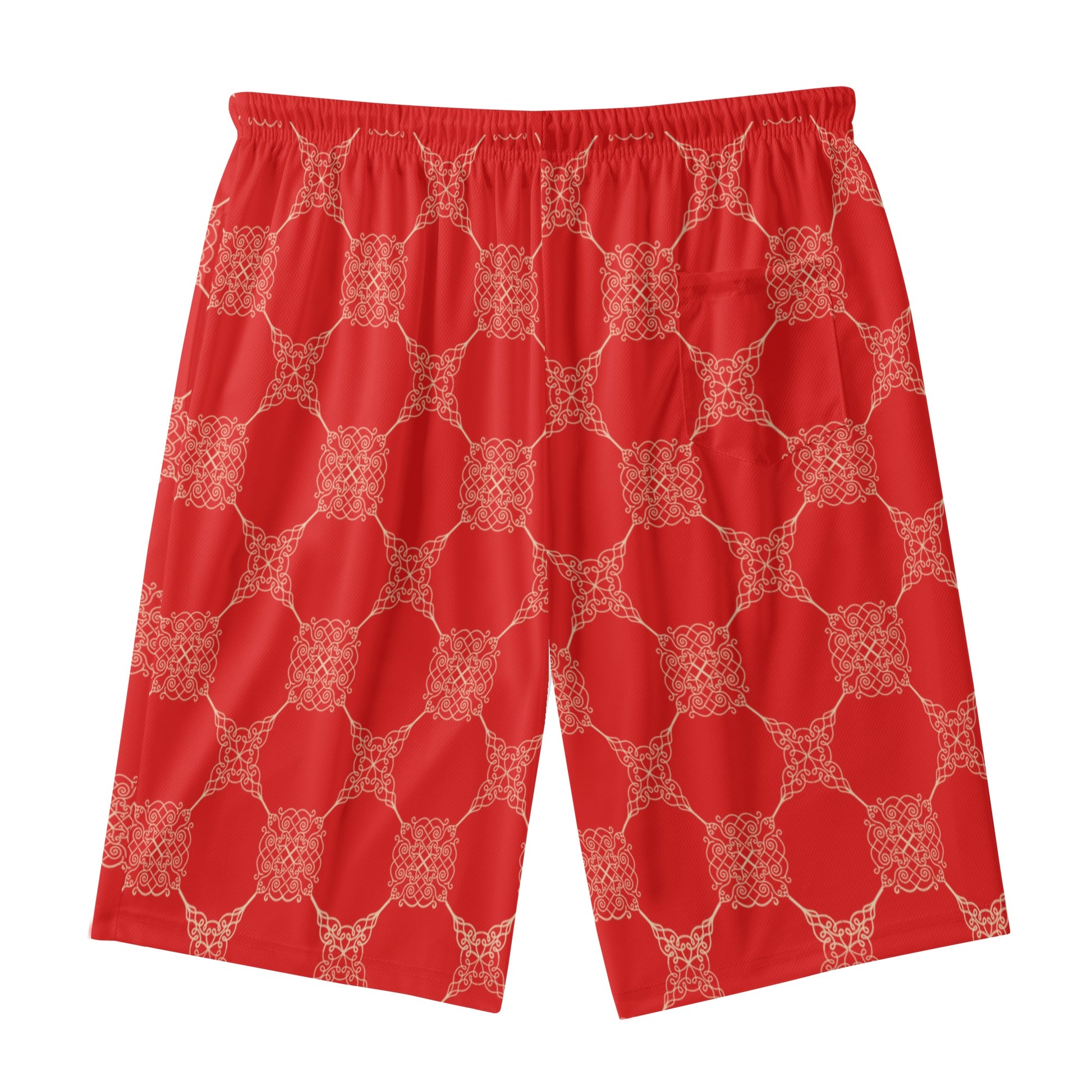 Men's Lightweight Red Beach Shorts - Misfit Marketing Designs