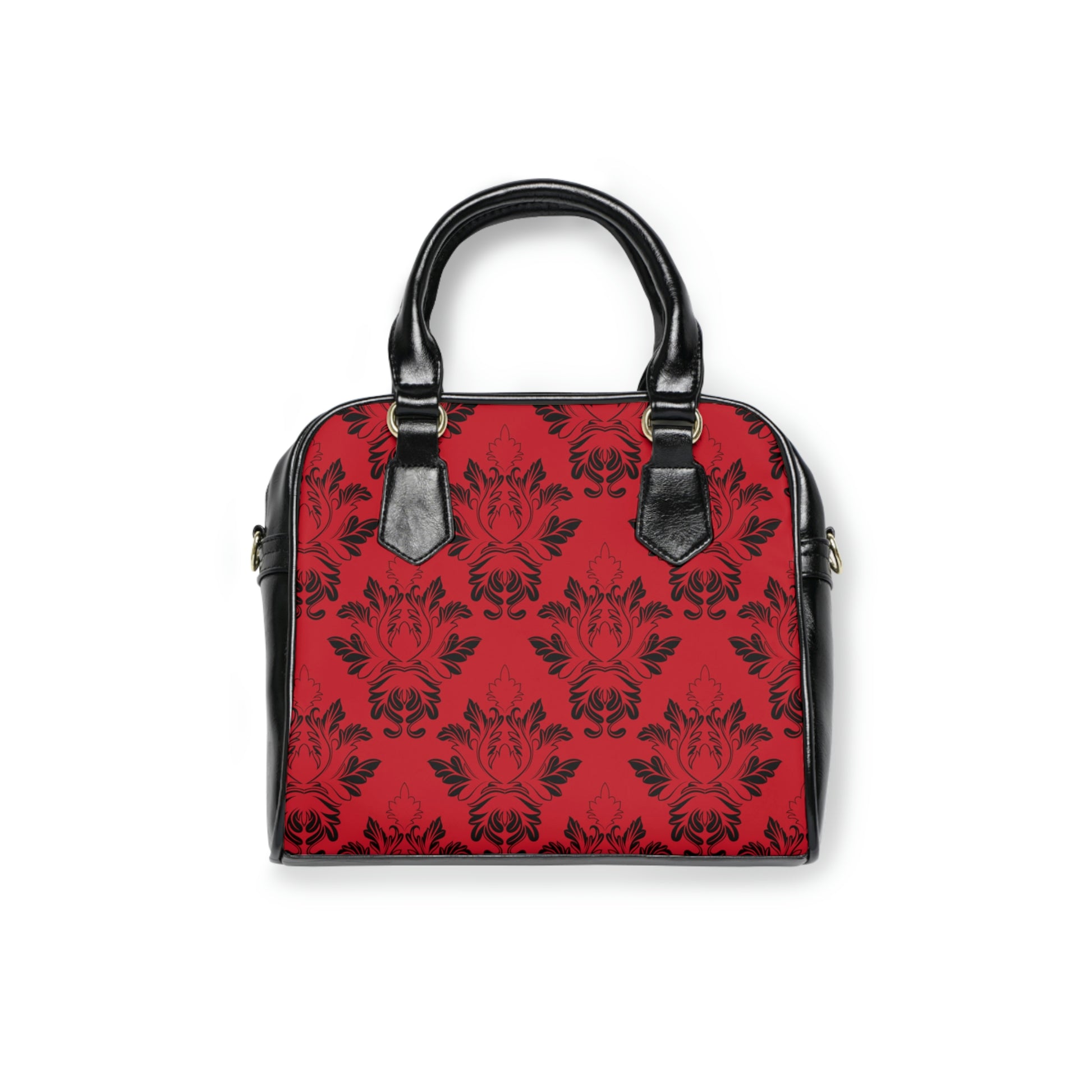 Red Floral Art Deco Shoulder Handbag - Misfit Marketing Designs