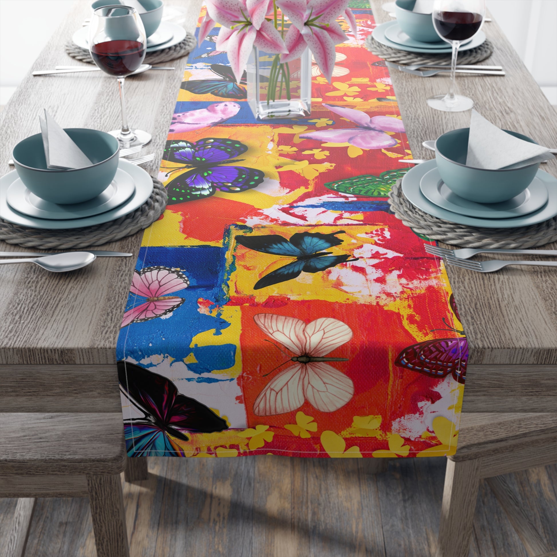 Abstract Butterflies Table Runner - Misfit Marketing Designs