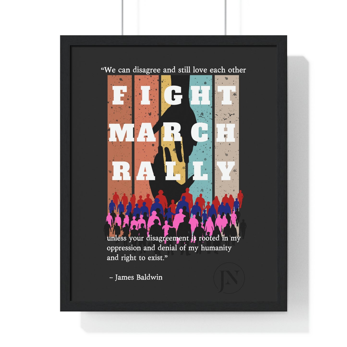 Fight March Rally Framed Vertical Poster - Misfit Marketing Designs