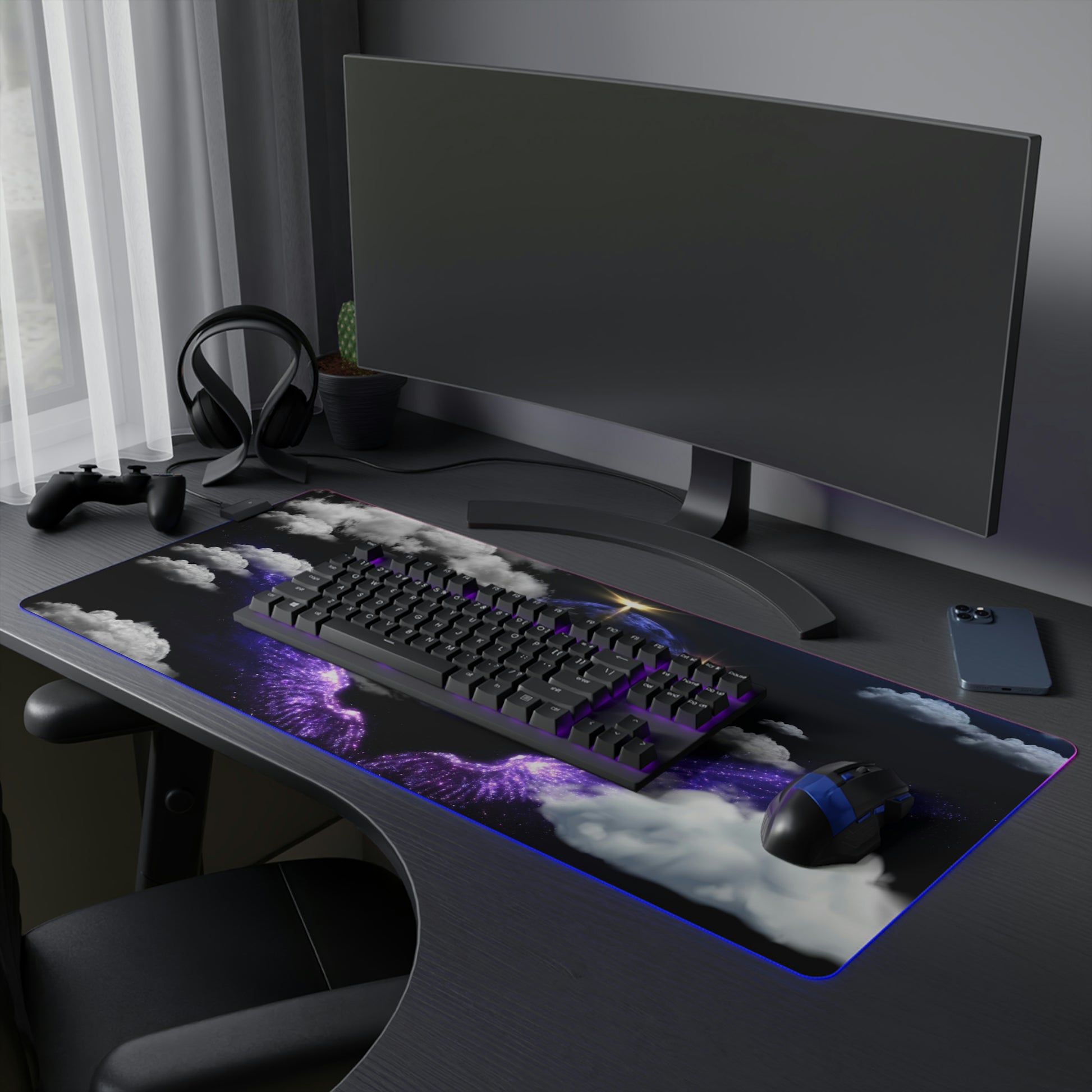 Angel Flight LED Gaming Mouse Pad - Misfit Marketing Designs