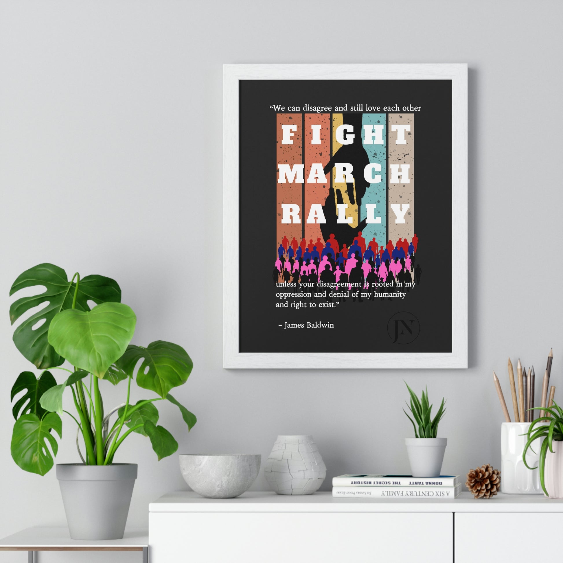 Fight March Rally Framed Vertical Poster - Misfit Marketing Designs