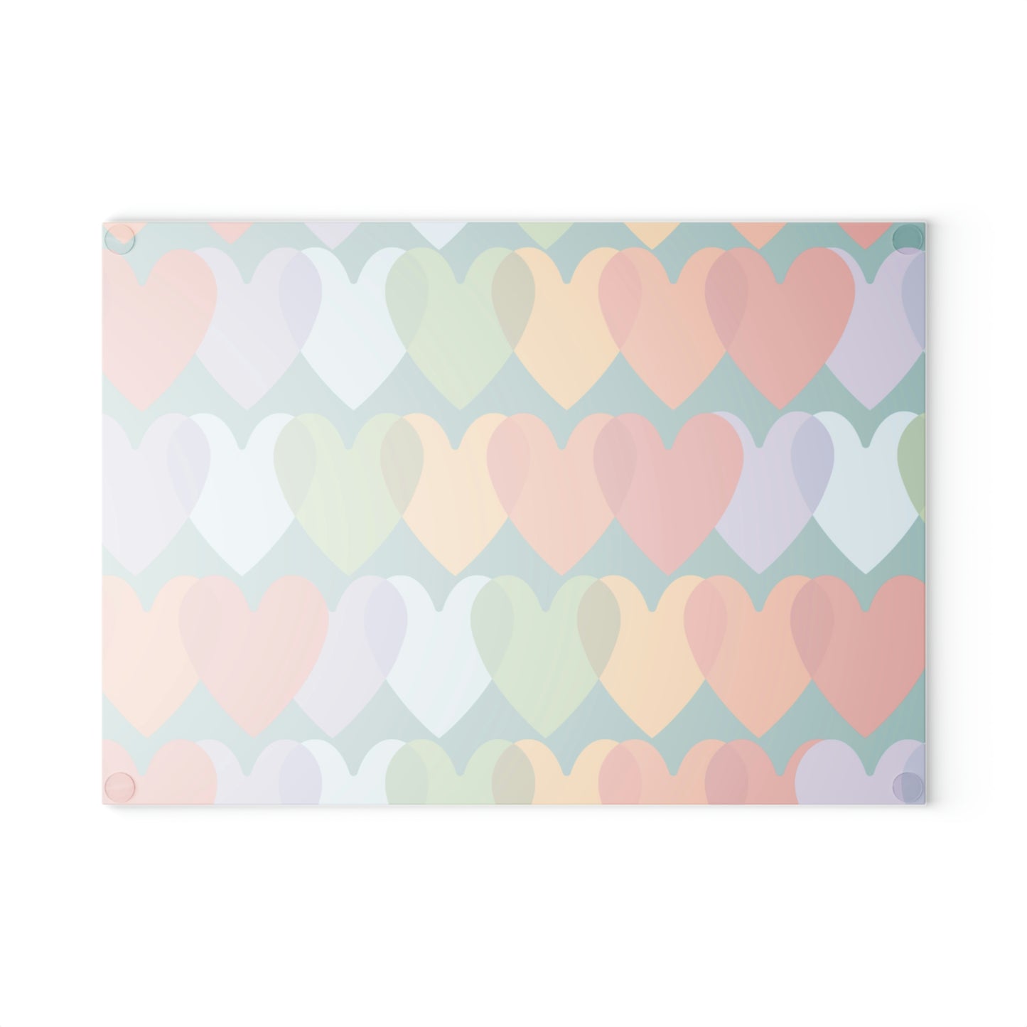 Multicolor Hearts Glass Cutting Board - Misfit Marketing Designs