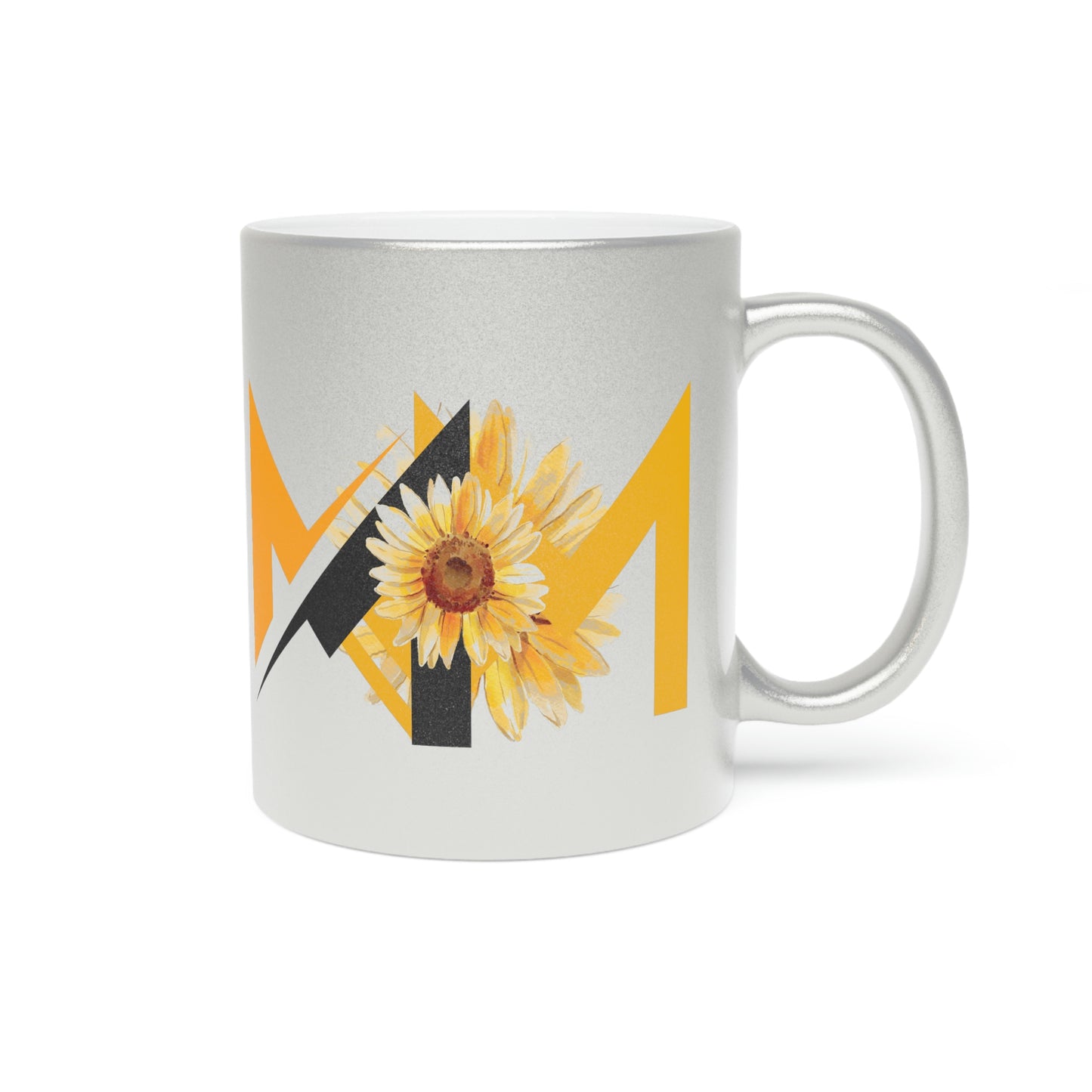 Metallic Mug - Gold or Silver (Mom's Sunflower Design) - Misfit Marketing Designs