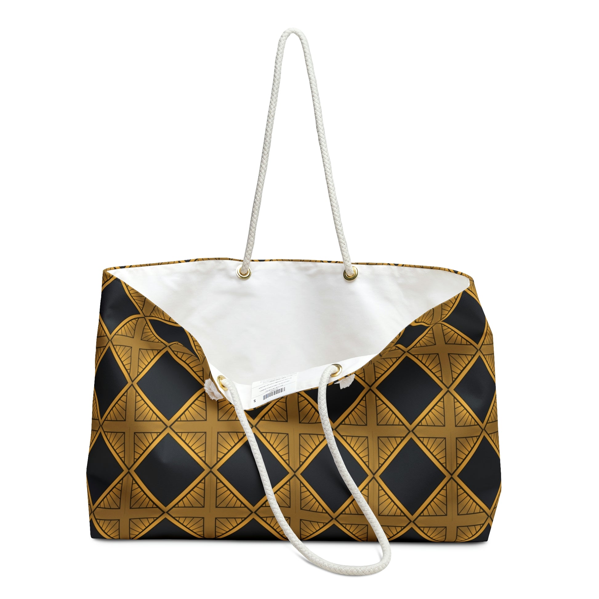 Black and Gold Geometric Weekender Bag - Misfit Marketing Designs