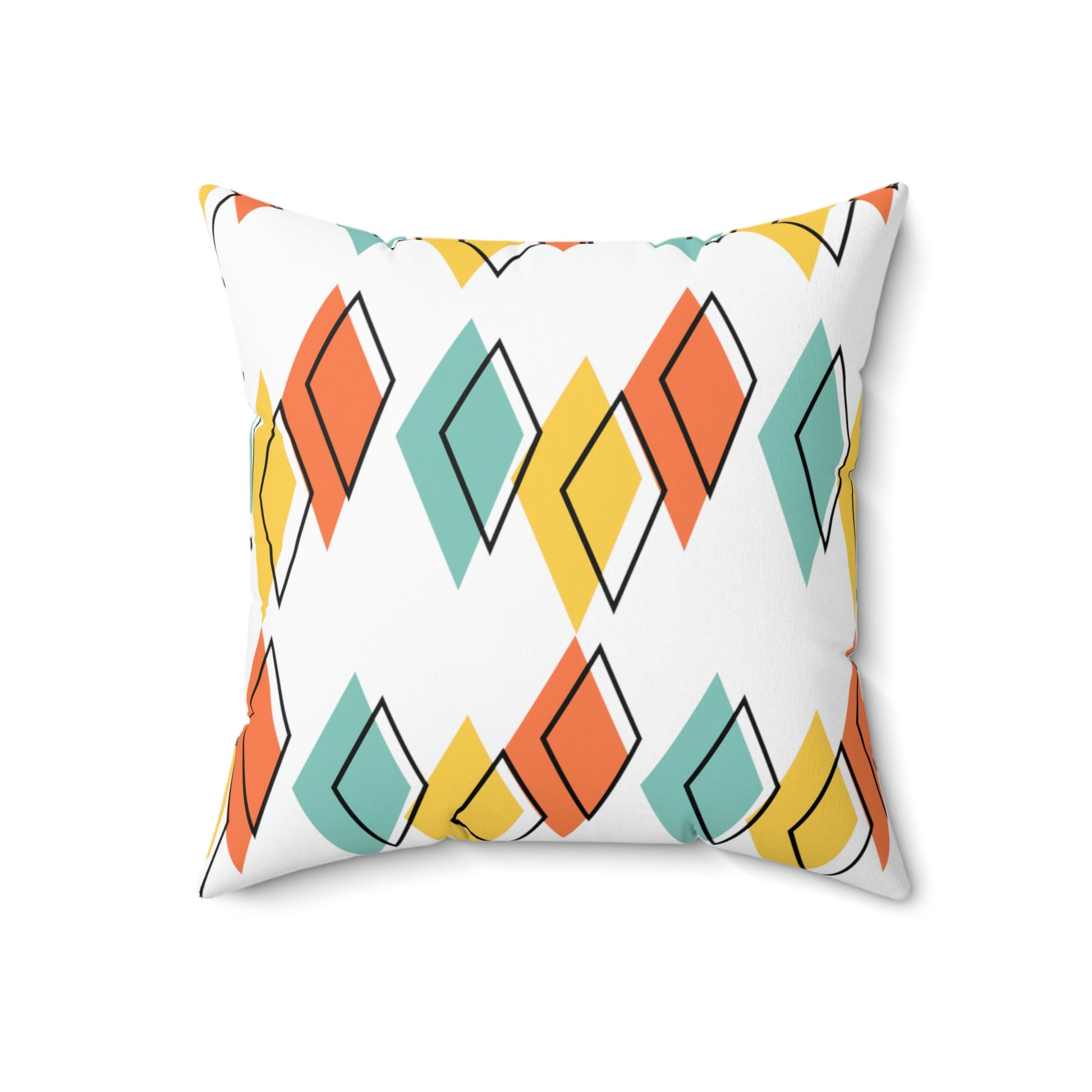 White Faux Suede Retro Element Accent Pillow - Misfit Marketing Designs