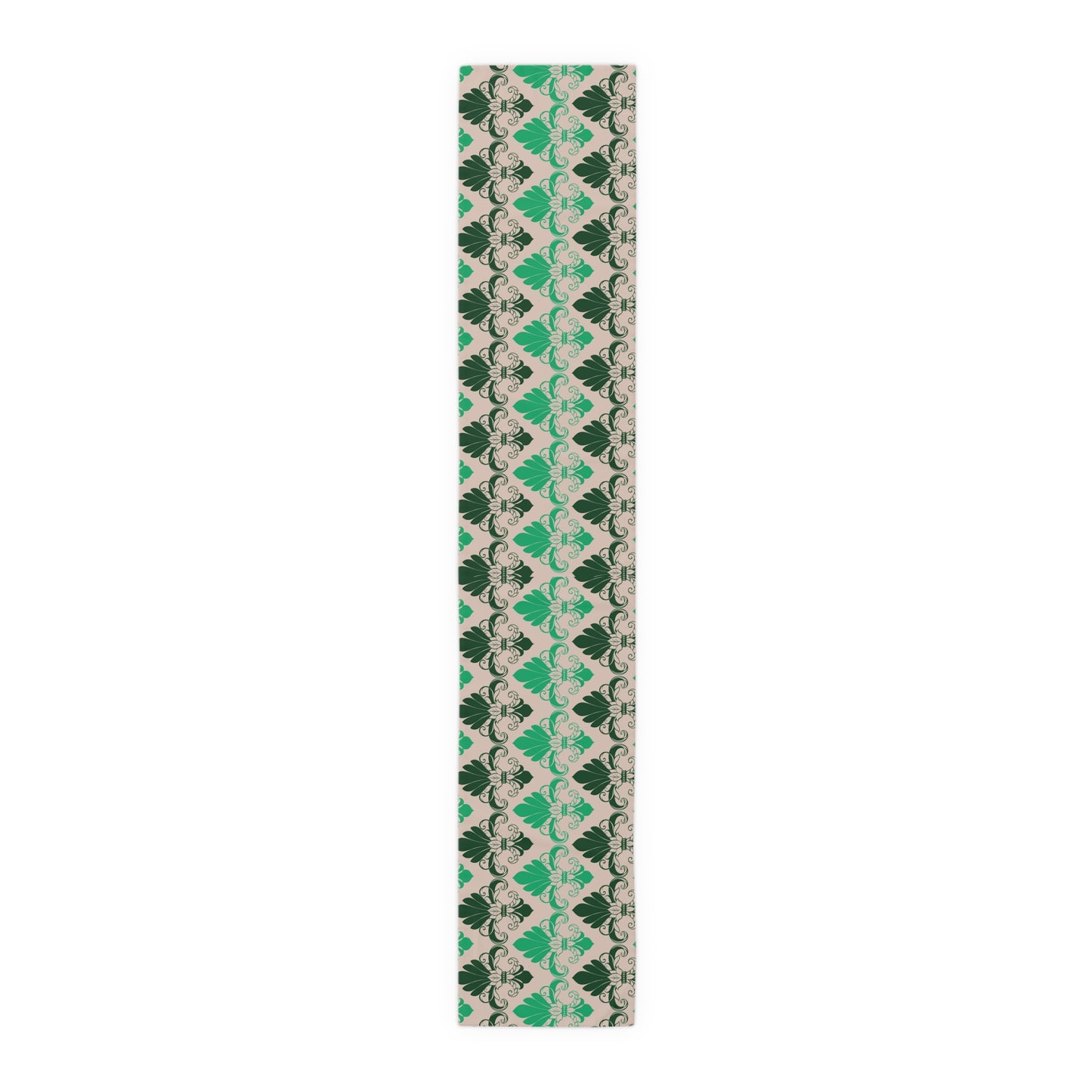 Green Fleur de Lis patterned Table Runner - Misfit Marketing Designs