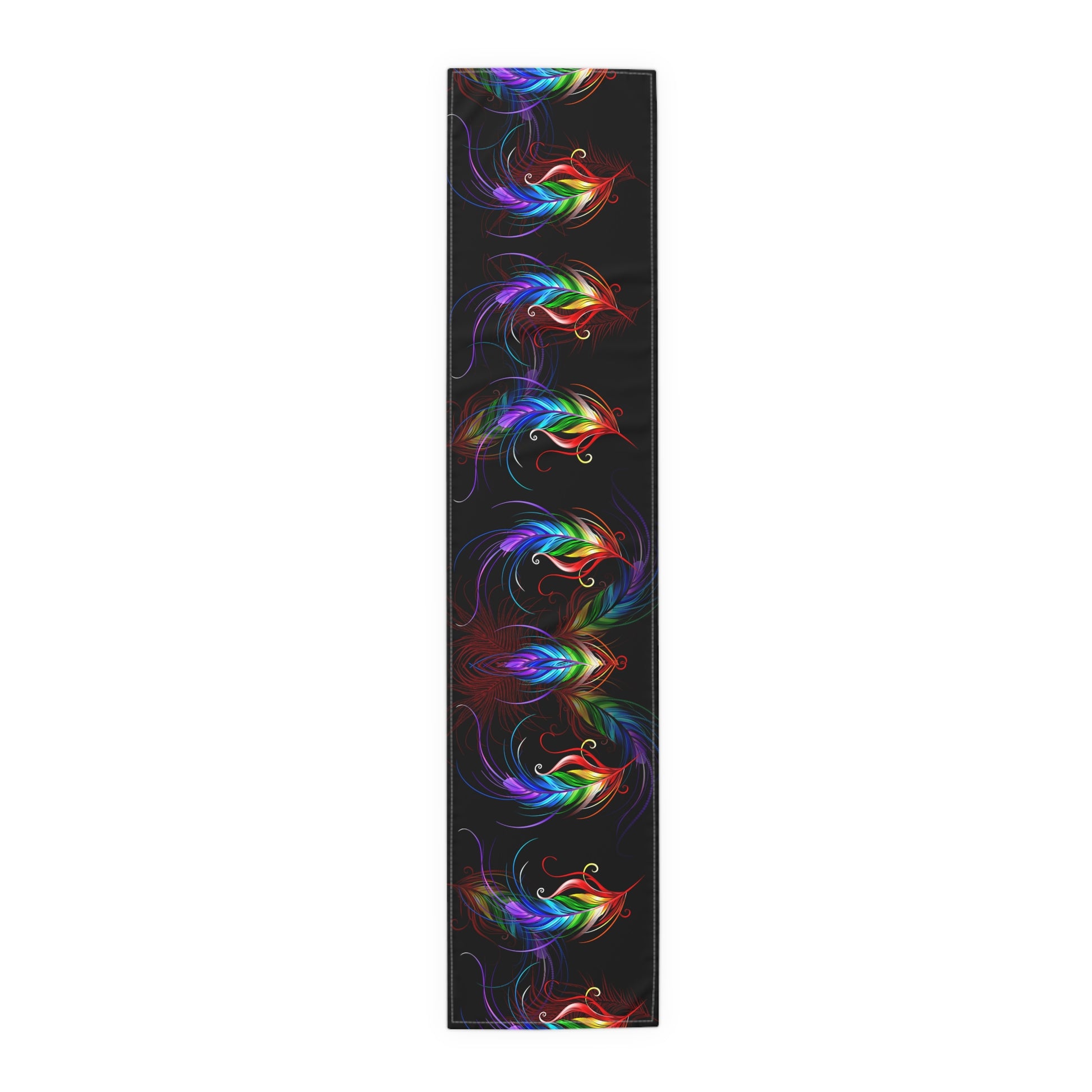 Rainbow Feathers Table Runner - Misfit Marketing Designs