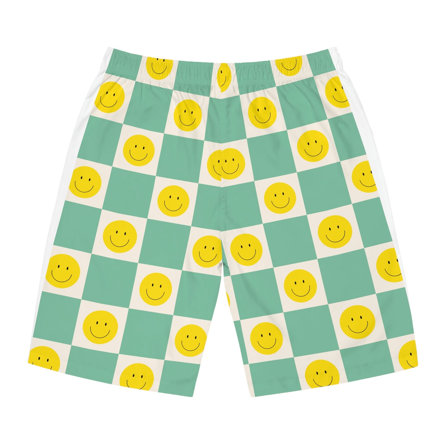 Retro Smiley Face Board Shorts - Misfit Marketing Designs