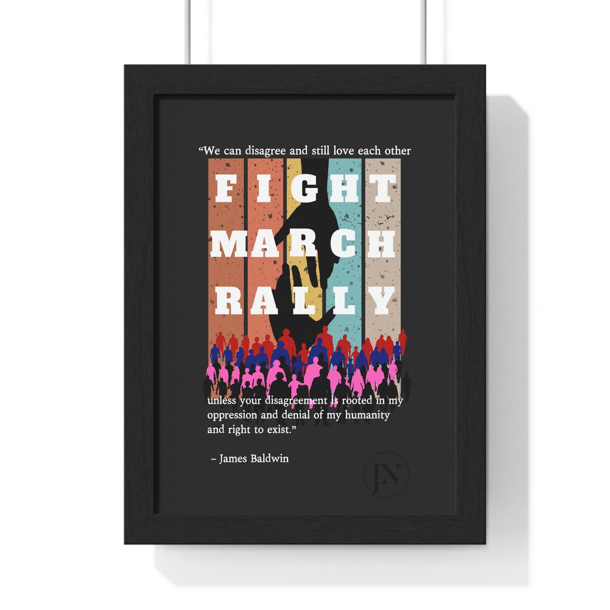 Fight March Rally Framed Vertical Poster - Misfit Marketing Designs