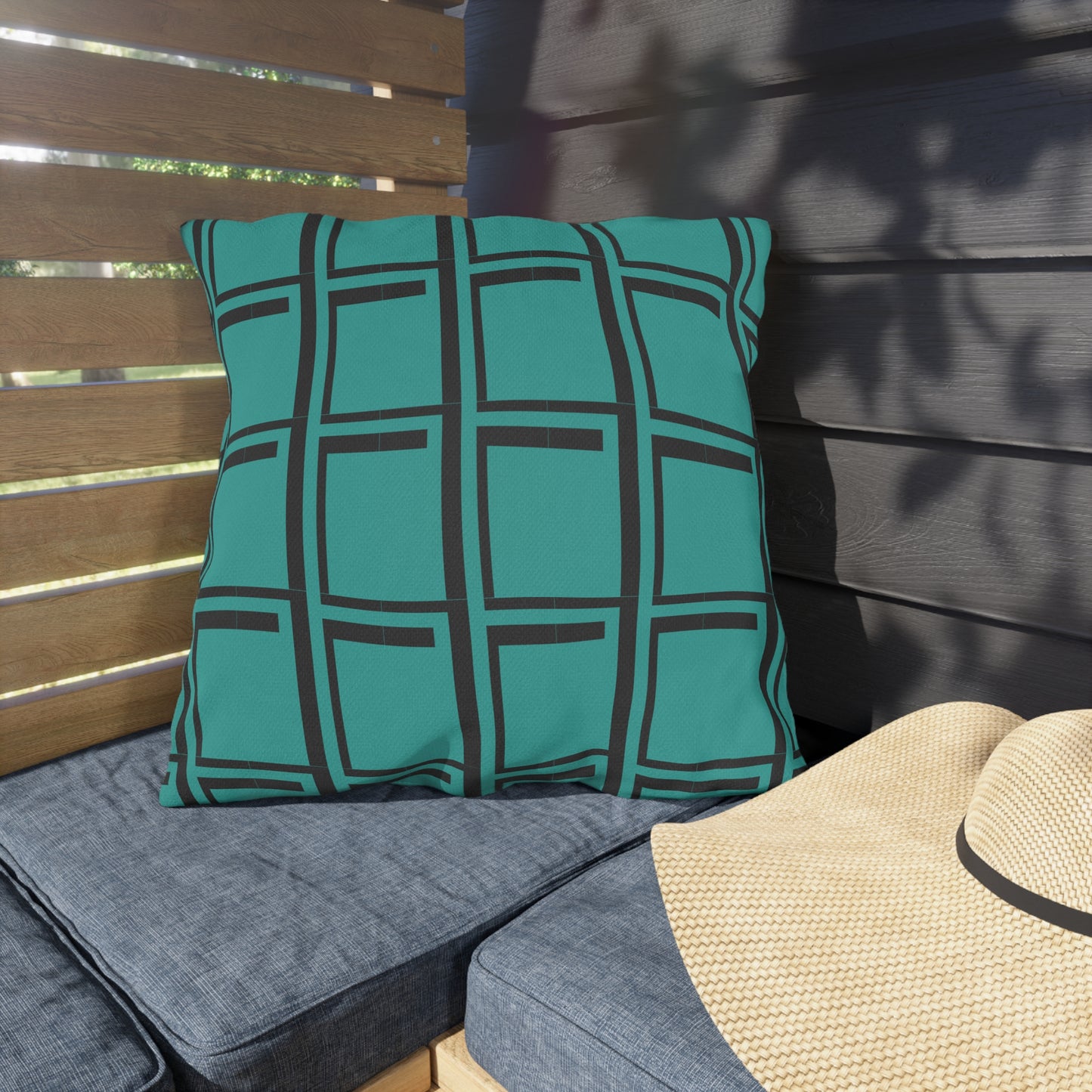 Brilliant Bluish-Green Outdoor Pillows - Misfit Marketing Designs