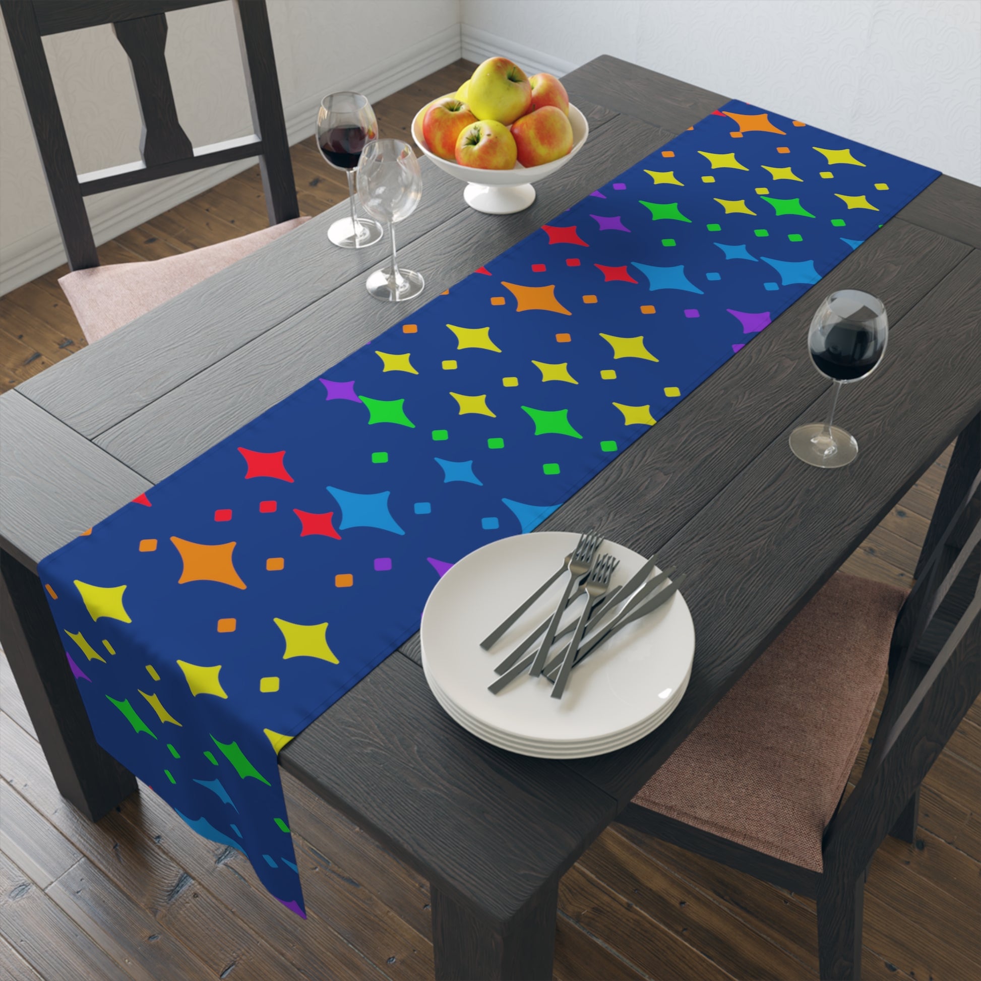 Rainbow Pride Stars Table Runner - Misfit Marketing Designs