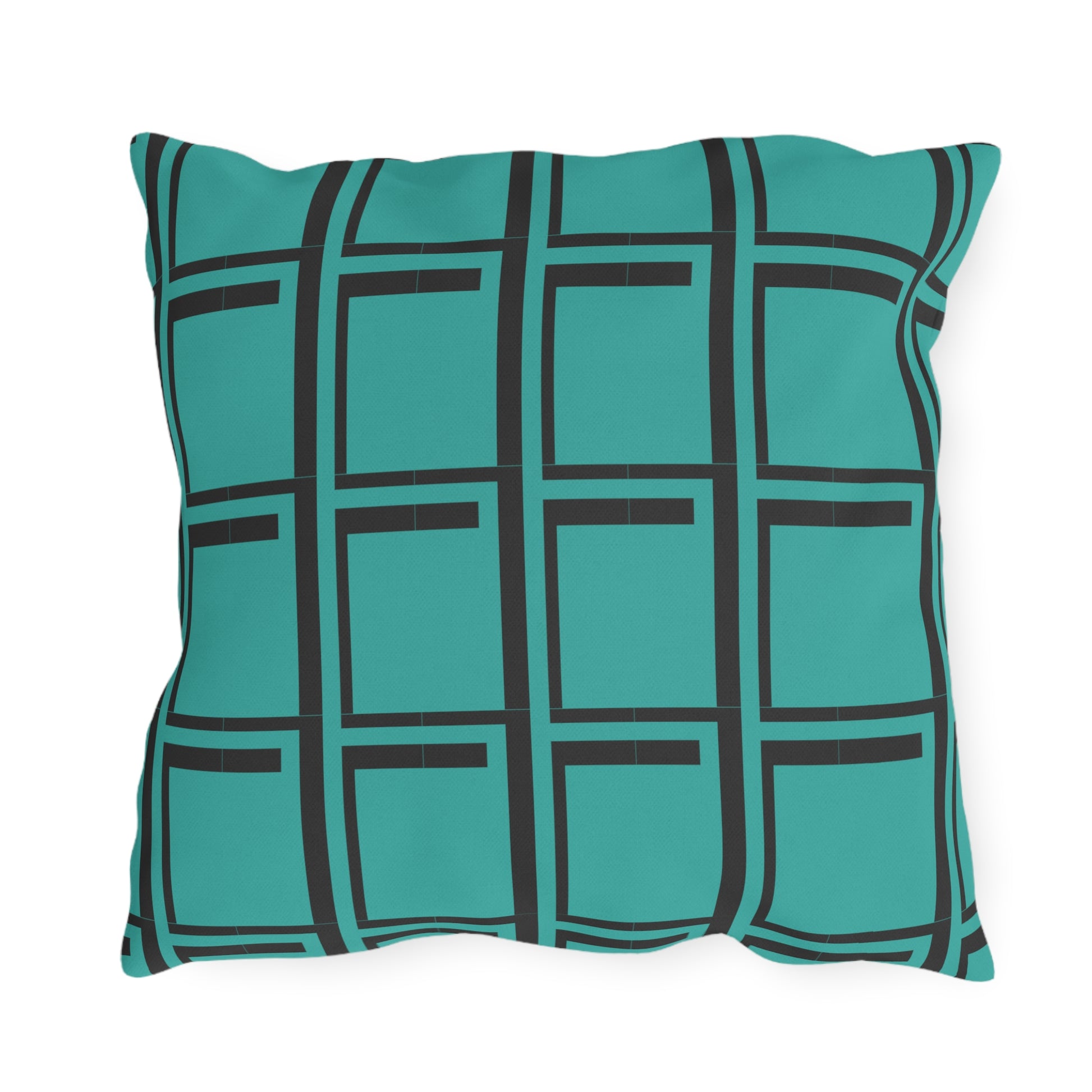 Brilliant Bluish-Green Outdoor Pillows - Misfit Marketing Designs