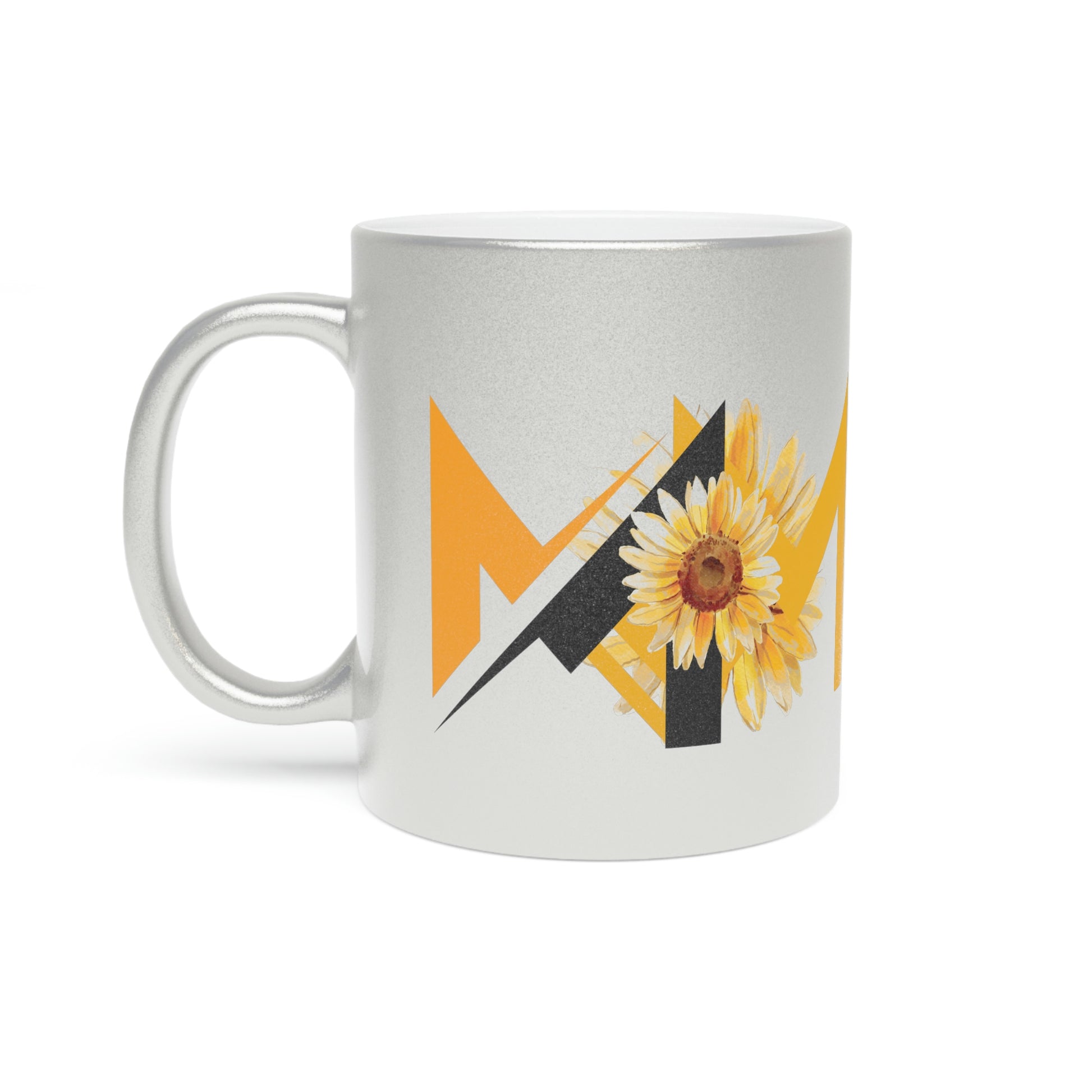 Metallic Mug - Gold or Silver (Mom's Sunflower Design) - Misfit Marketing Designs