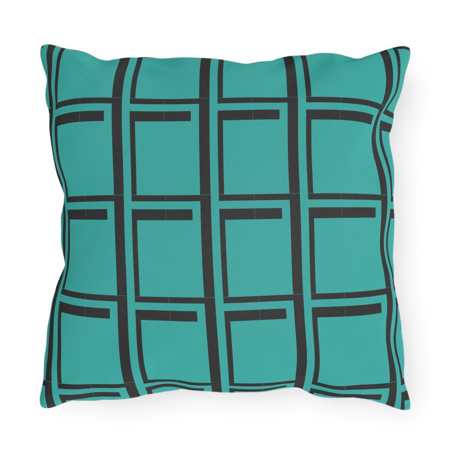 Brilliant Bluish-Green Outdoor Pillows - Misfit Marketing Designs