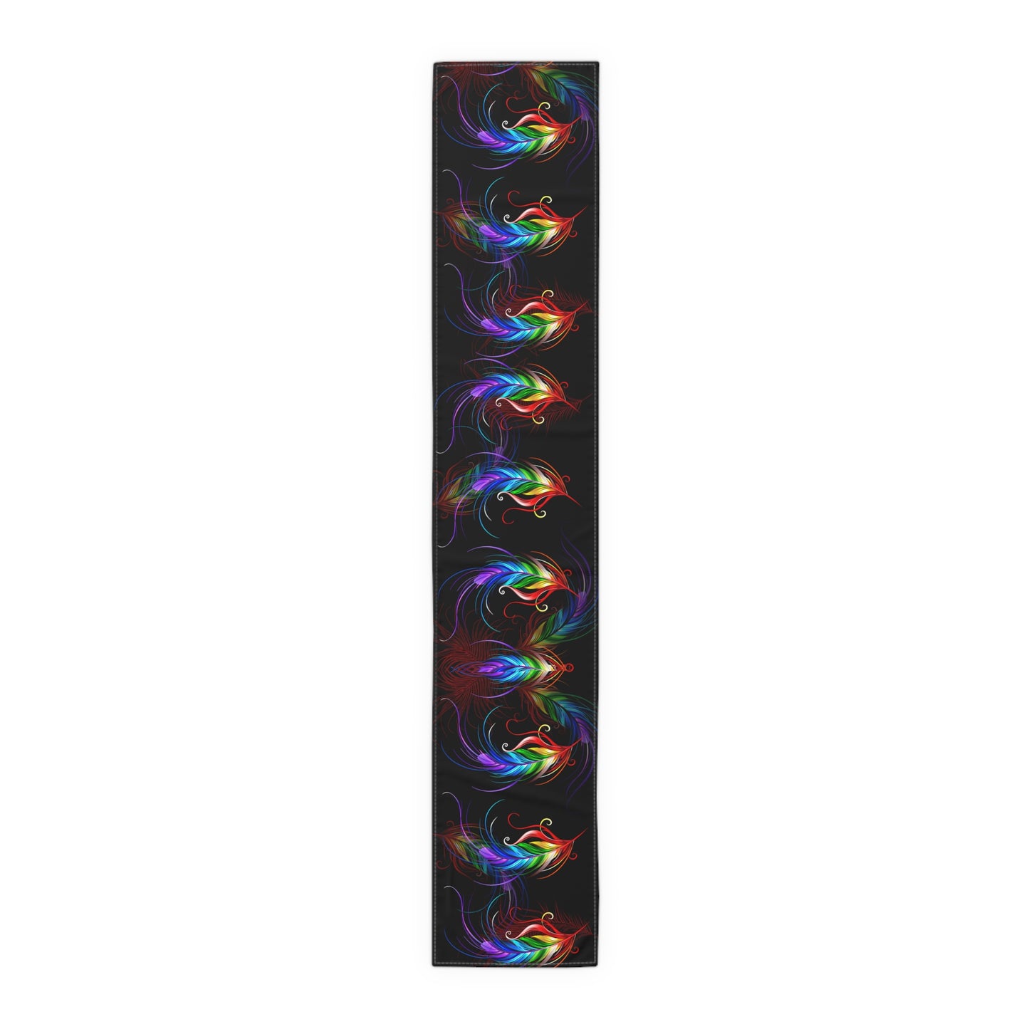 Rainbow Feathers Table Runner - Misfit Marketing Designs