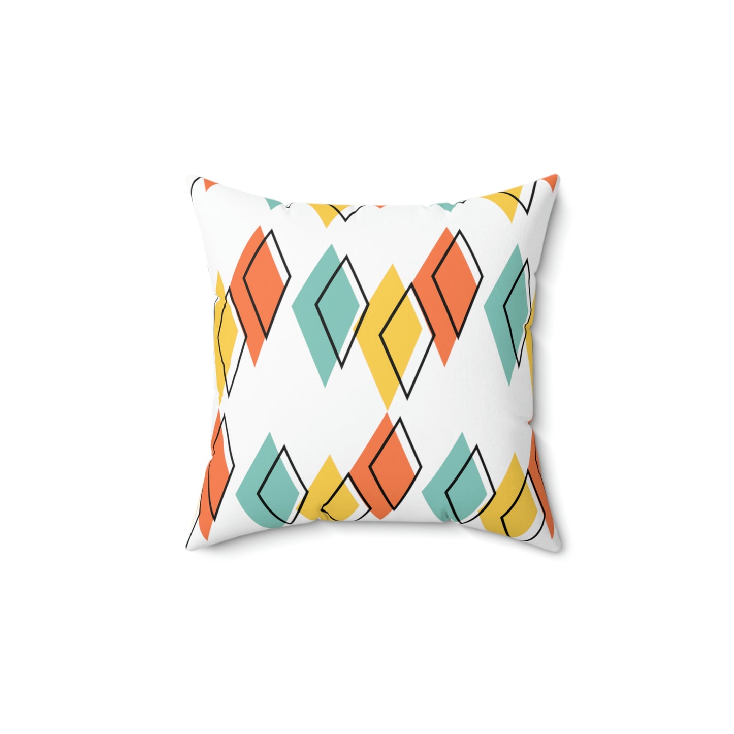 White Faux Suede Retro Element Accent Pillow - Misfit Marketing Designs