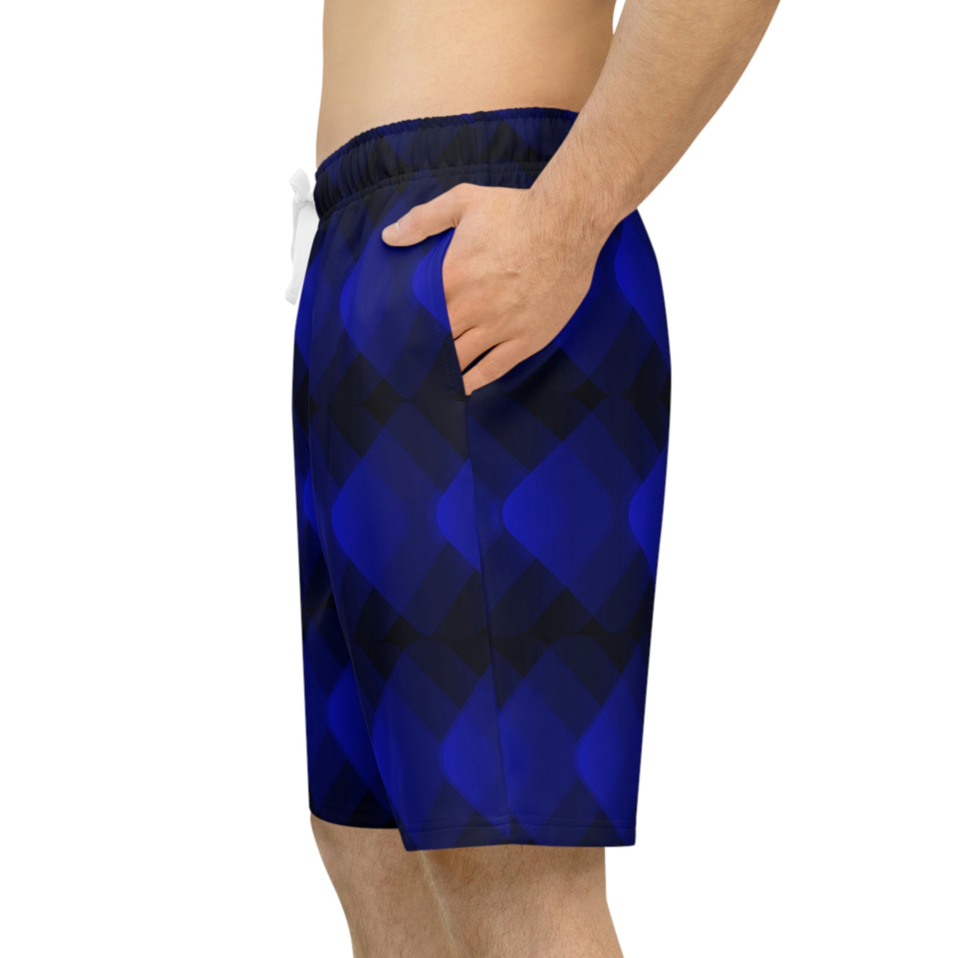 Black and Blue Modern Gradient Athletic Long Shorts - Misfit Marketing Designs