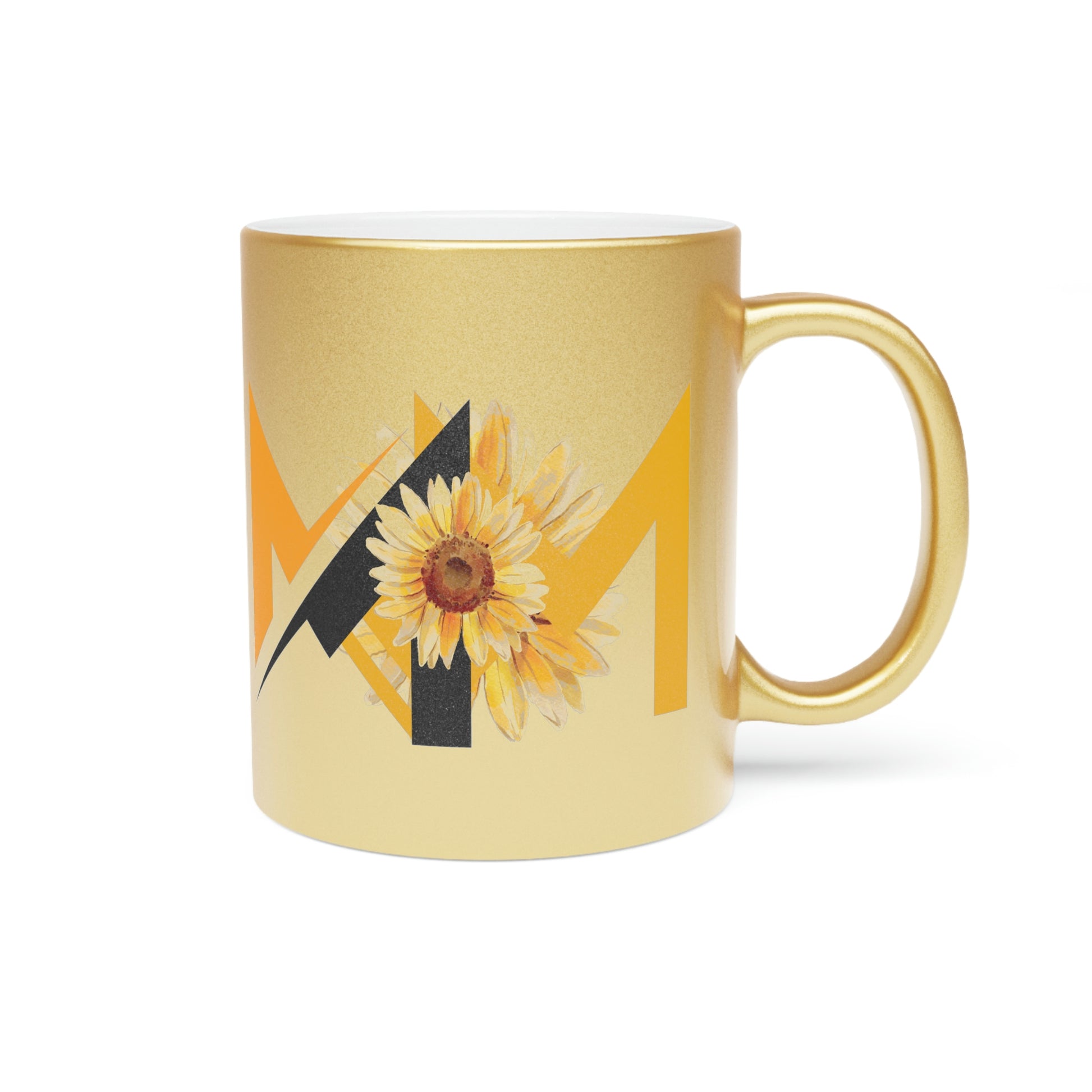 Metallic Mug - Gold or Silver (Mom's Sunflower Design) - Misfit Marketing Designs