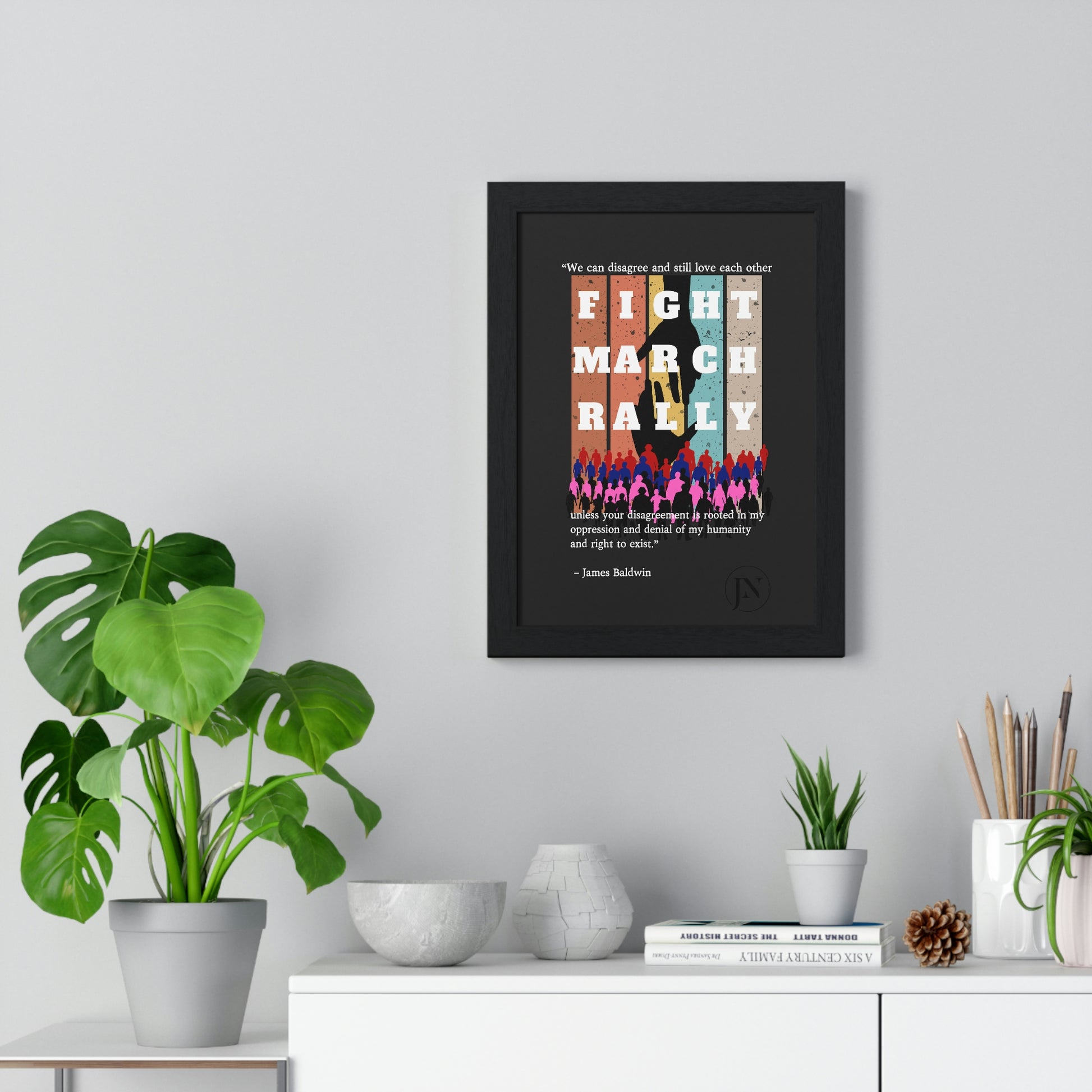 Fight March Rally Framed Vertical Poster - Misfit Marketing Designs