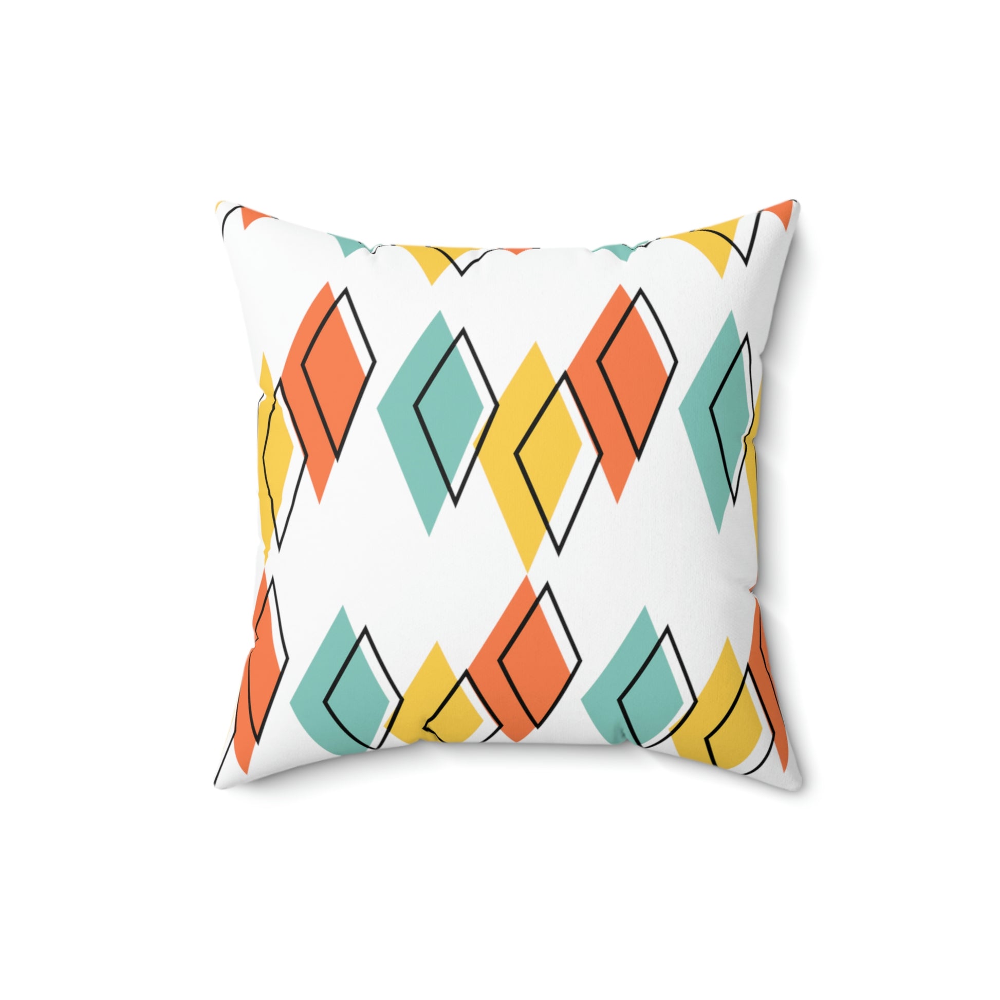 White Faux Suede Retro Element Accent Pillow - Misfit Marketing Designs