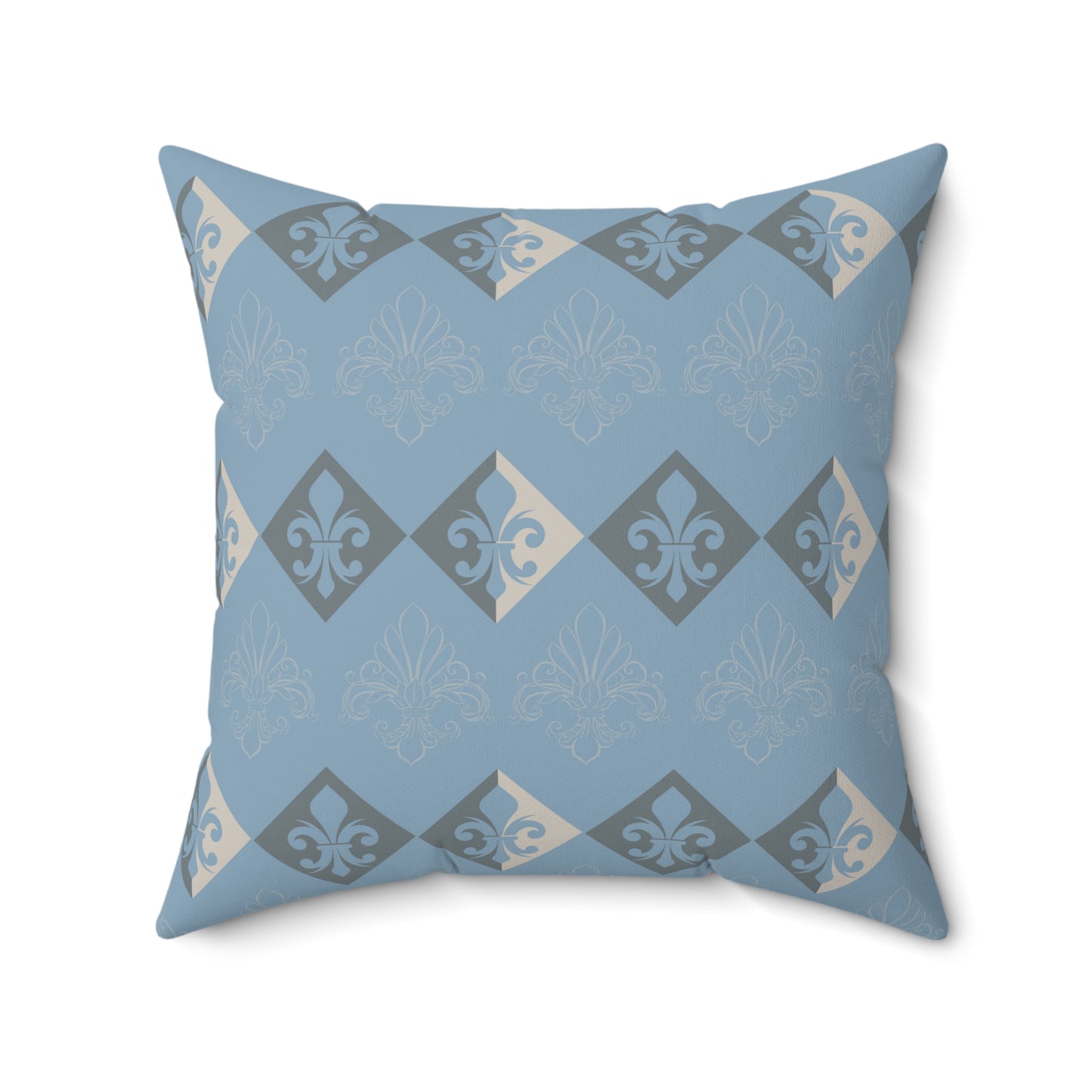 Fleur-de-lis Faux Suede Square Pillow - Misfit Marketing Designs