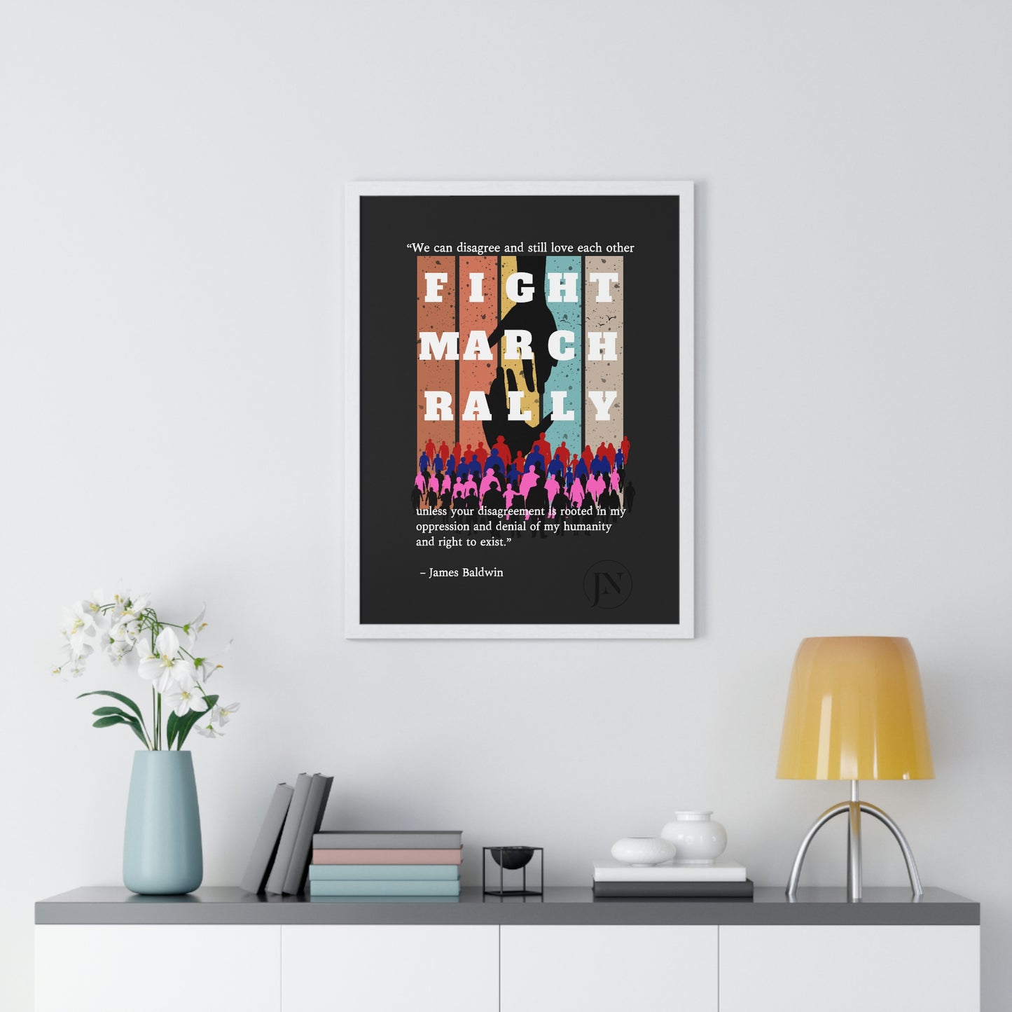 Fight March Rally Framed Vertical Poster - Misfit Marketing Designs