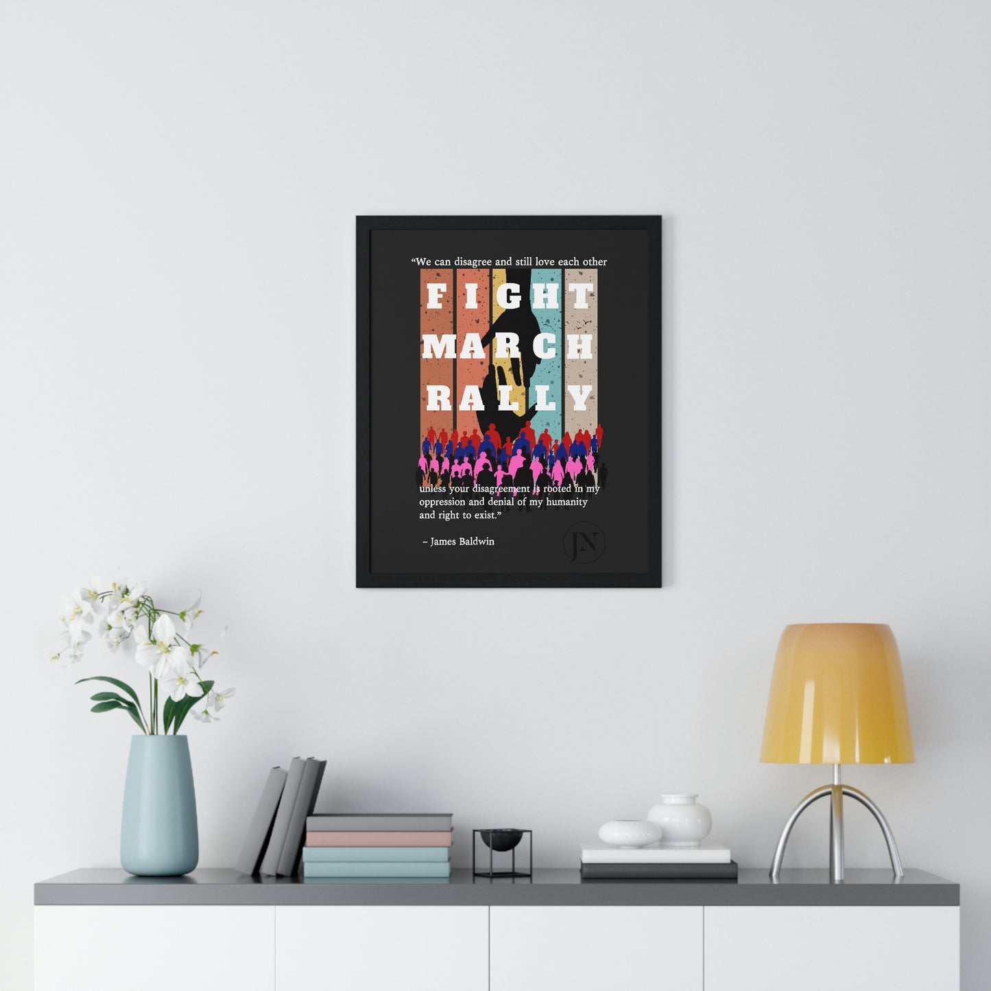 Fight March Rally Framed Vertical Poster - Misfit Marketing Designs